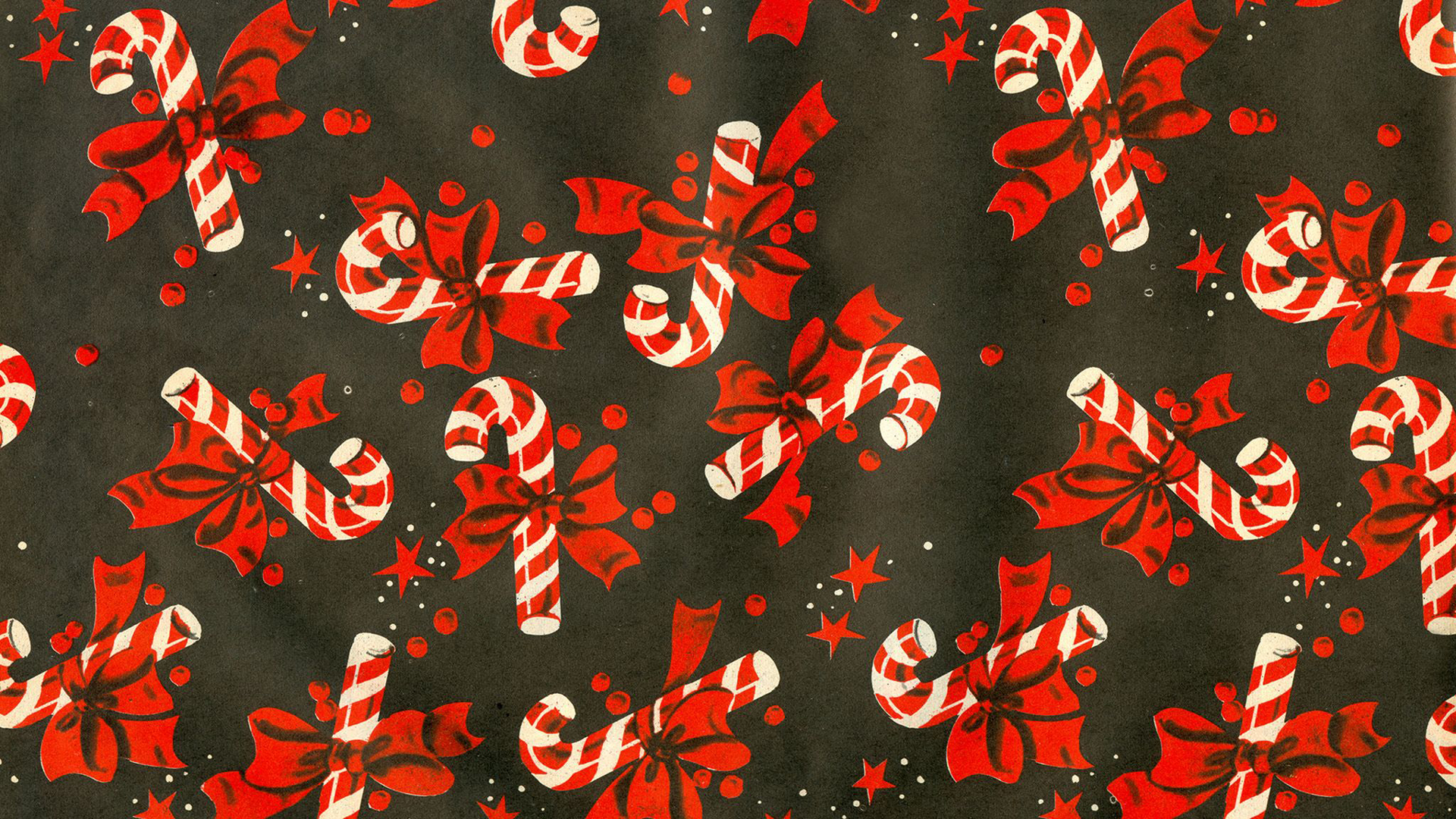 Candy Cane With Red Bows In Black Wallpaper HD Candy Cane