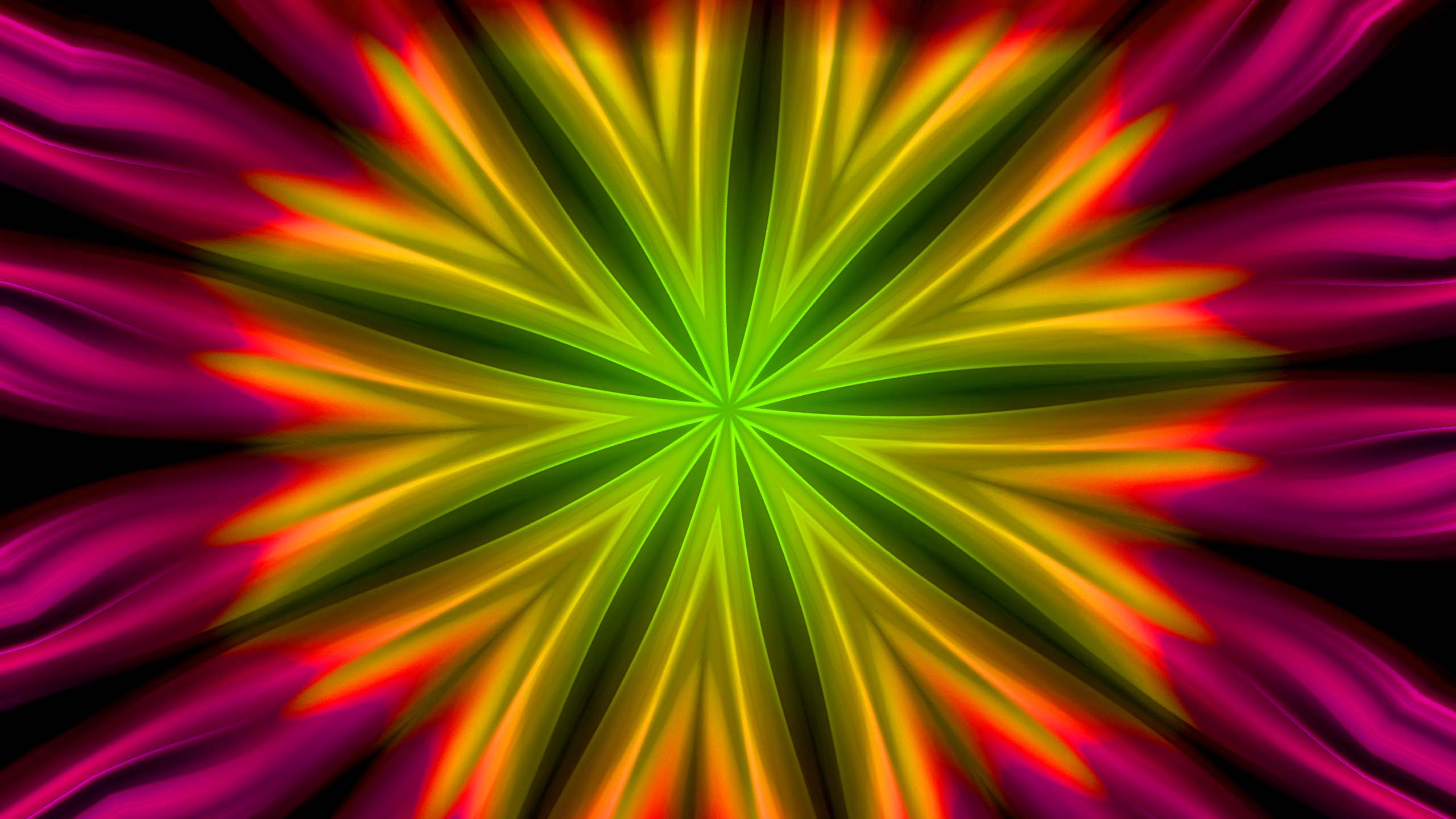 Green red pink digital artistic kaleidoscope hd abstract