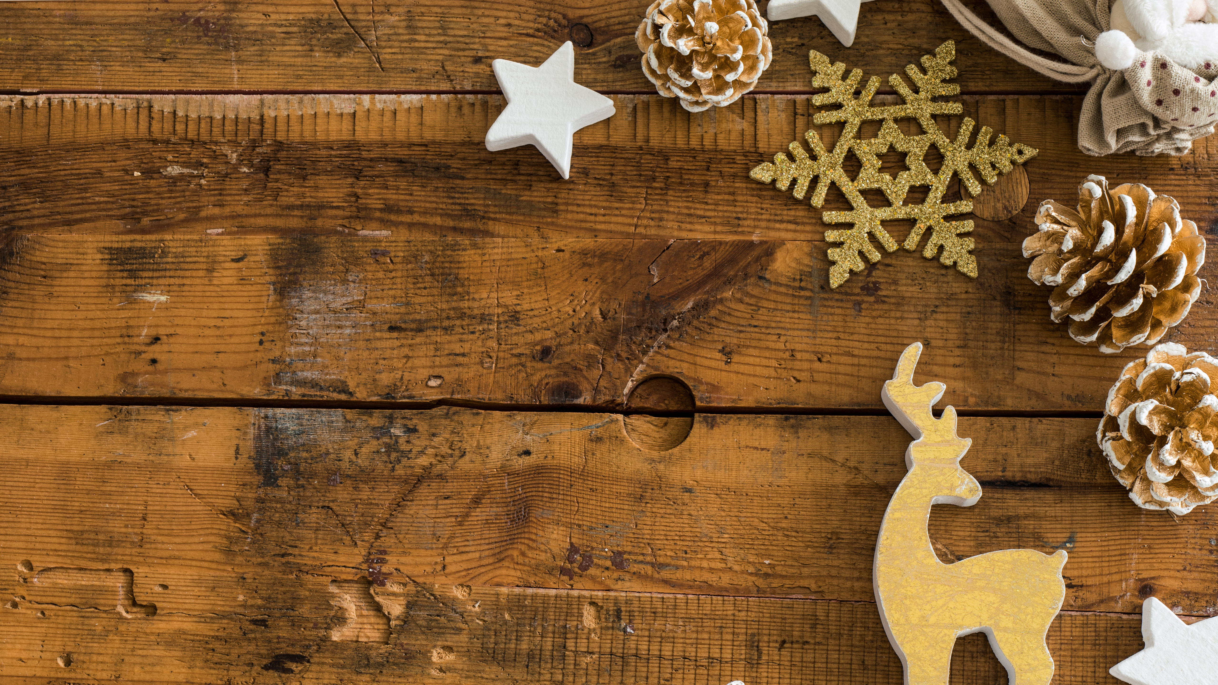 Christmas Ornaments Reindeer Snowflake Star Wood On Table K K HD Snowflake