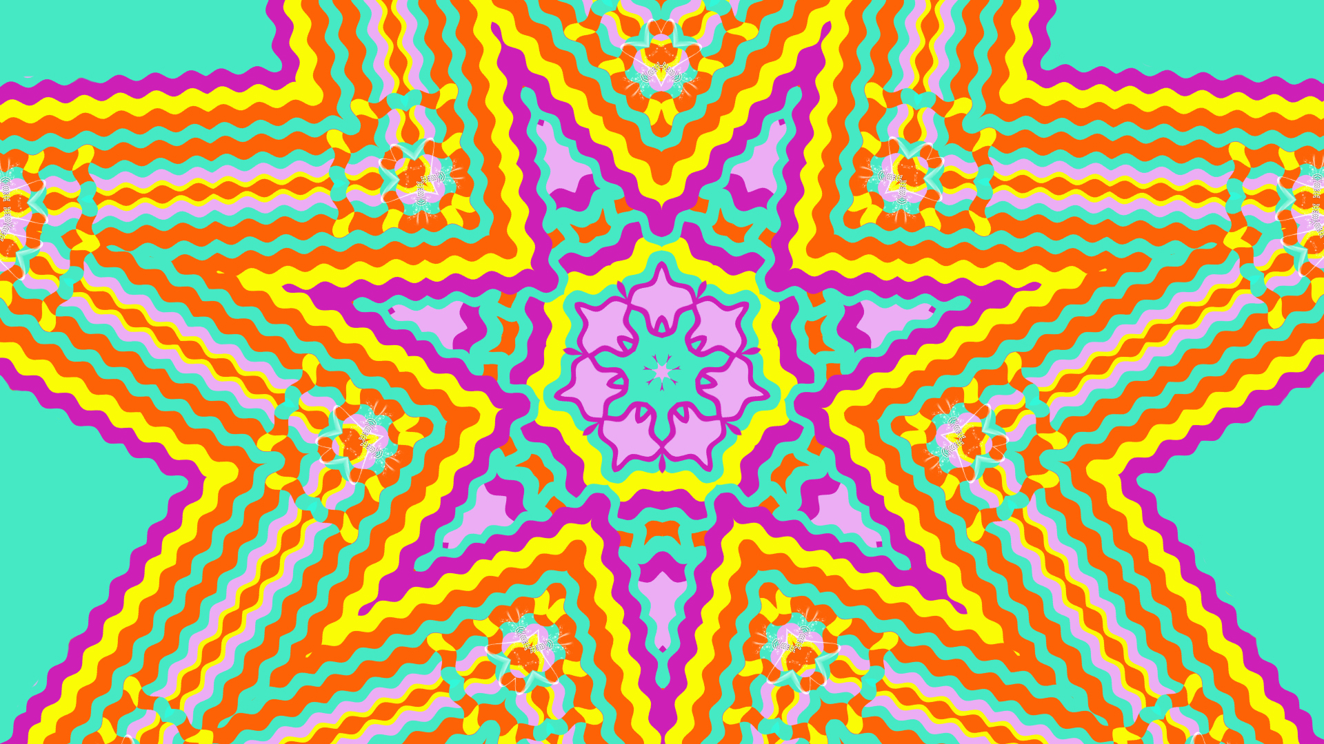 Orange Purple Blue Yellow Colorful Geometry Kaleidoscope HD Abstract