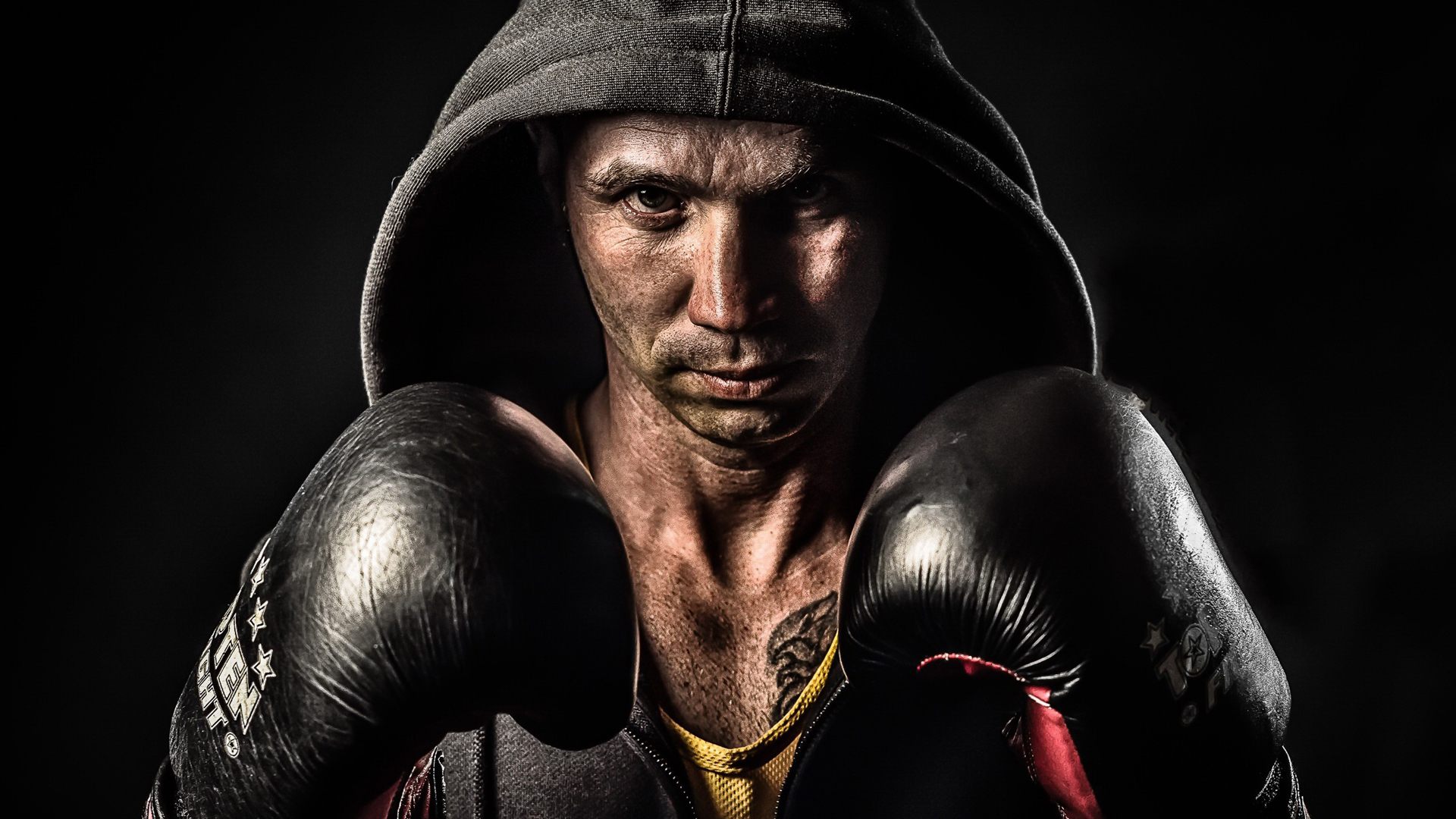 Man With Boxing Costume And Black Gloves HD Boxing