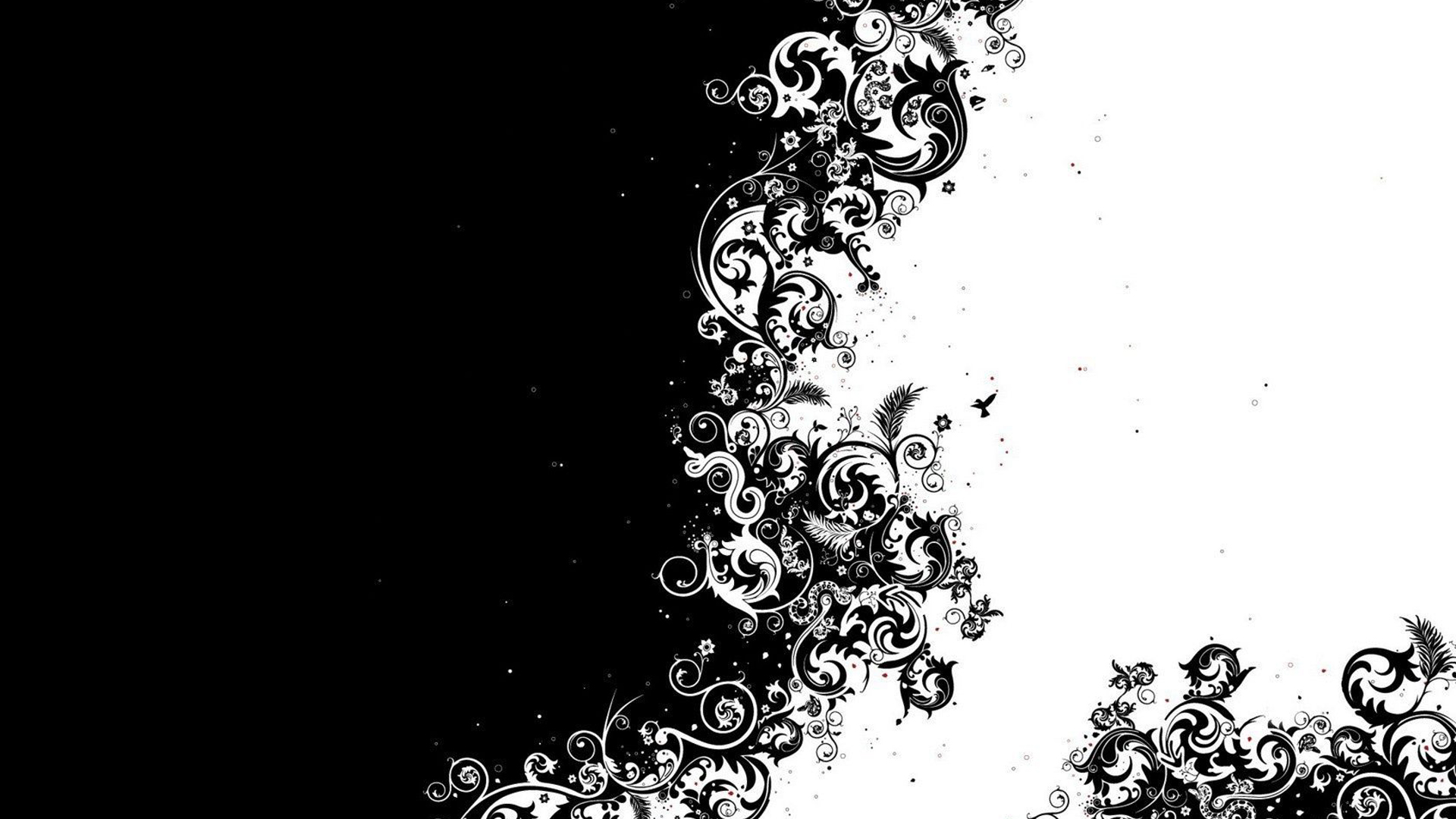 Black And White Fractal Abstraction Art HD Black And White