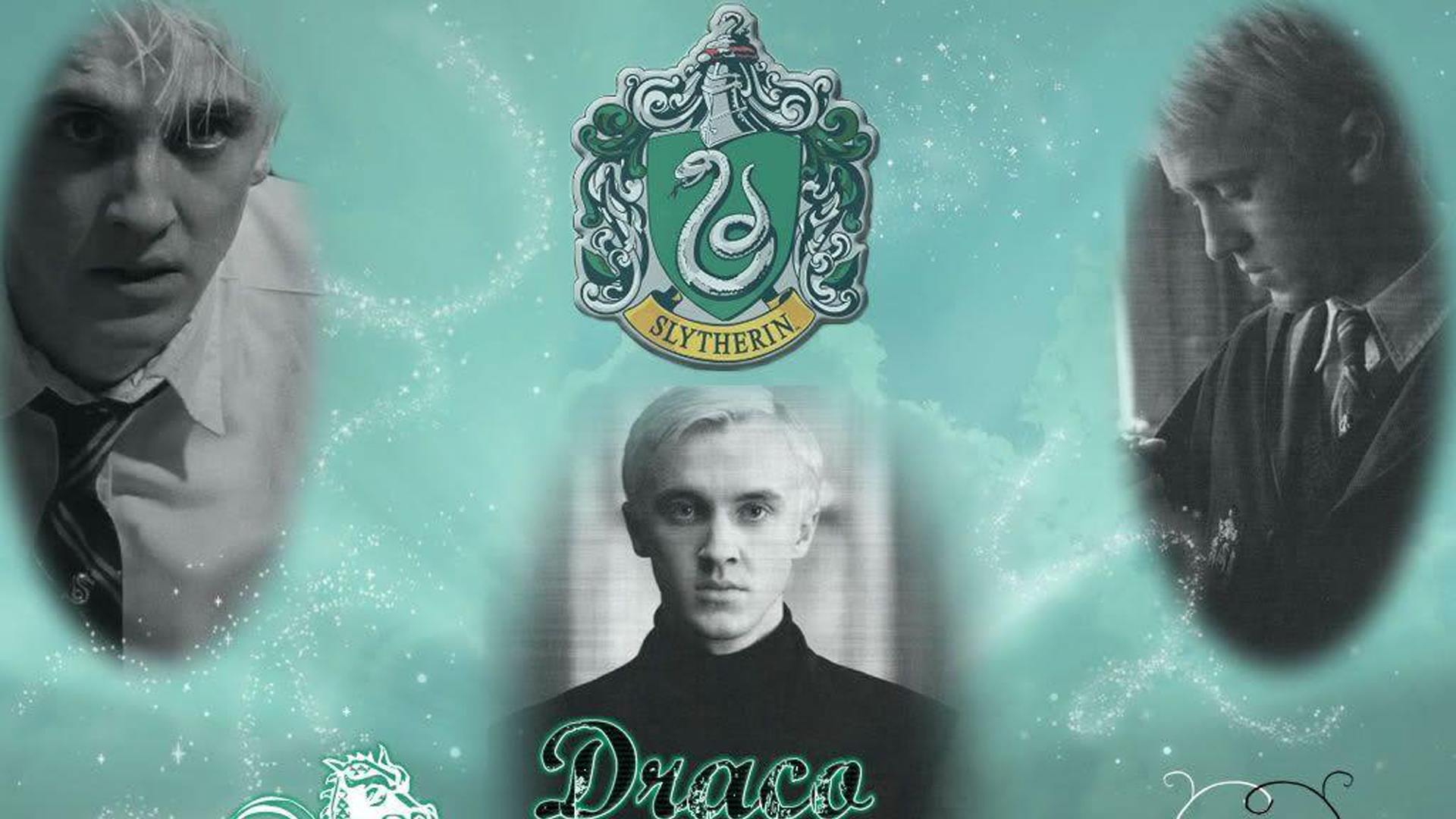Draco Malfoy With Slytherin Logo HD Draco Malfoy