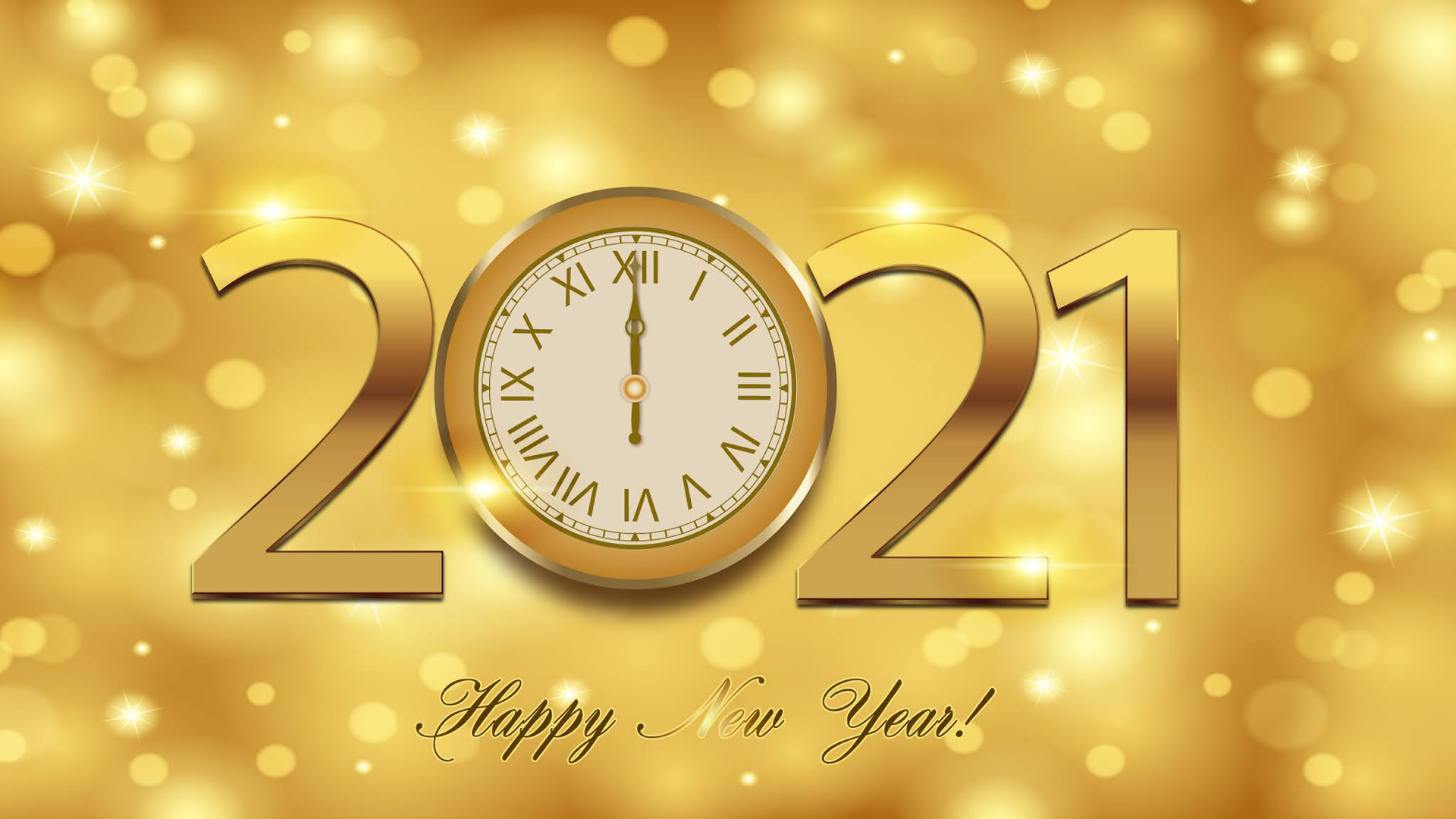 Happy New Year With Clock Time Of HD Happy New Year