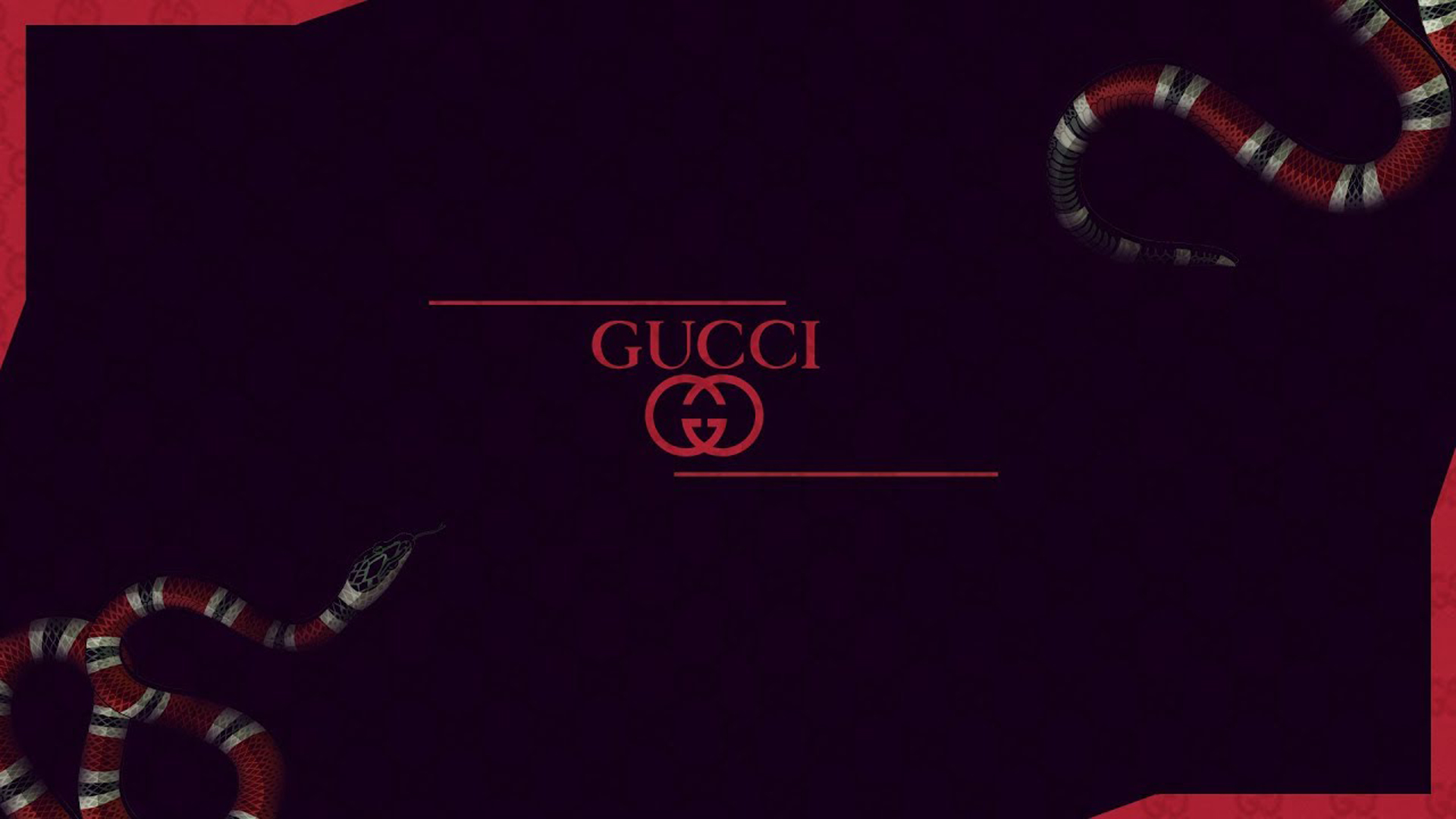 Red Gucci Word With Logo And Red Black Snake HD Gucci