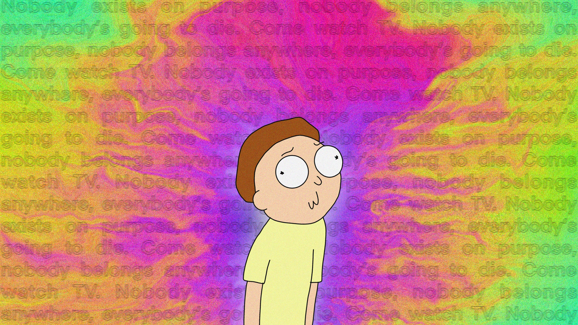 TV Show Rick and Morty Morty Smith With Colorful Words Wallpaper HD