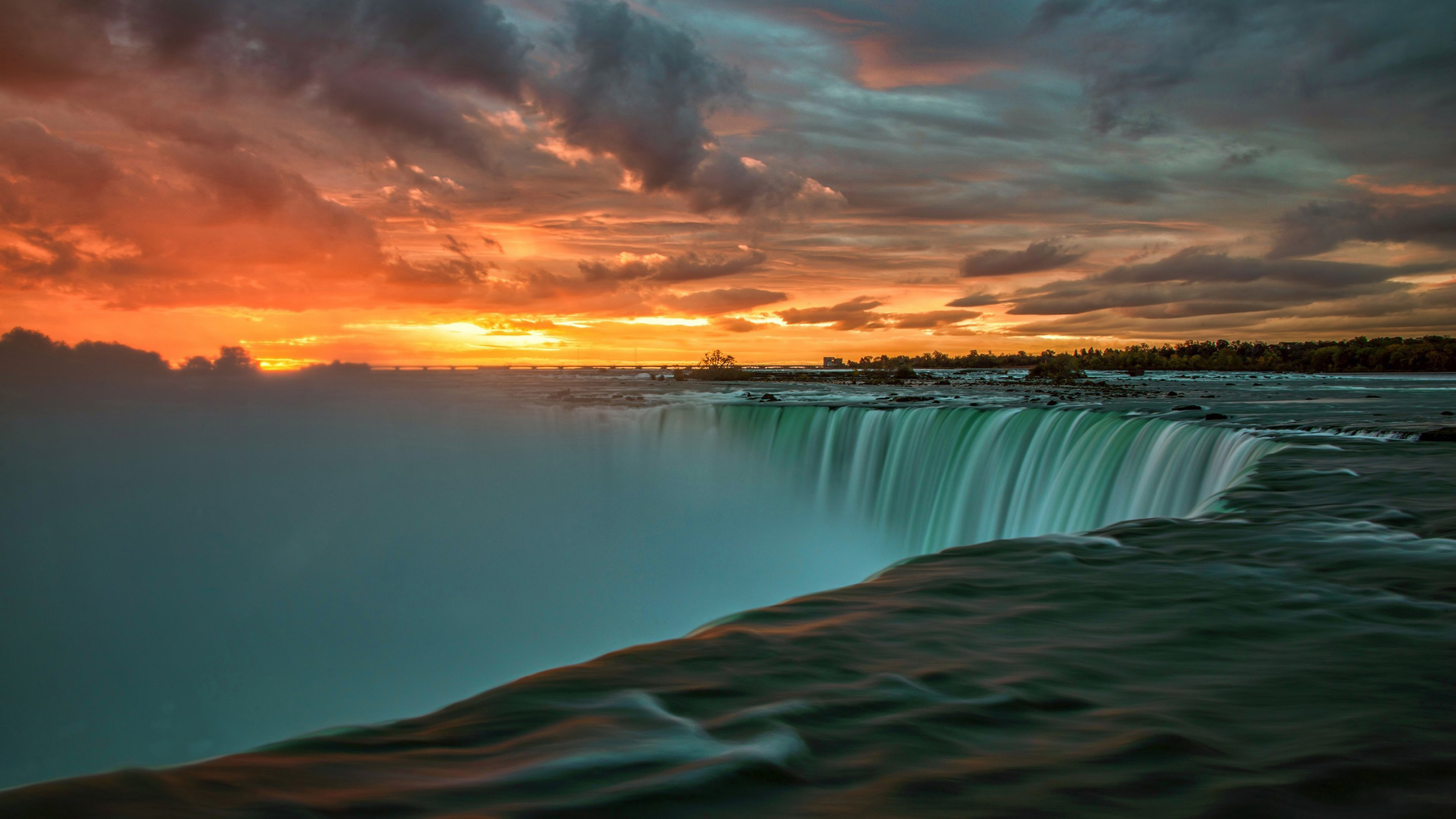 Niagara Falls Under Yellow Black Cloudy Sky During Sunset In Canada K HD Canada