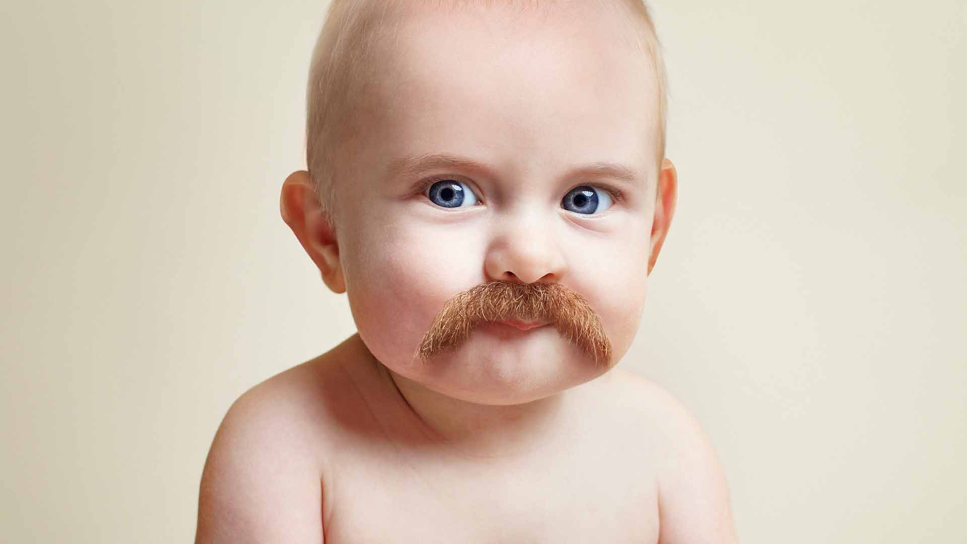 Funny Baby Face Blue Eyes Mustache White Wallpaper HD Funny Baby Face