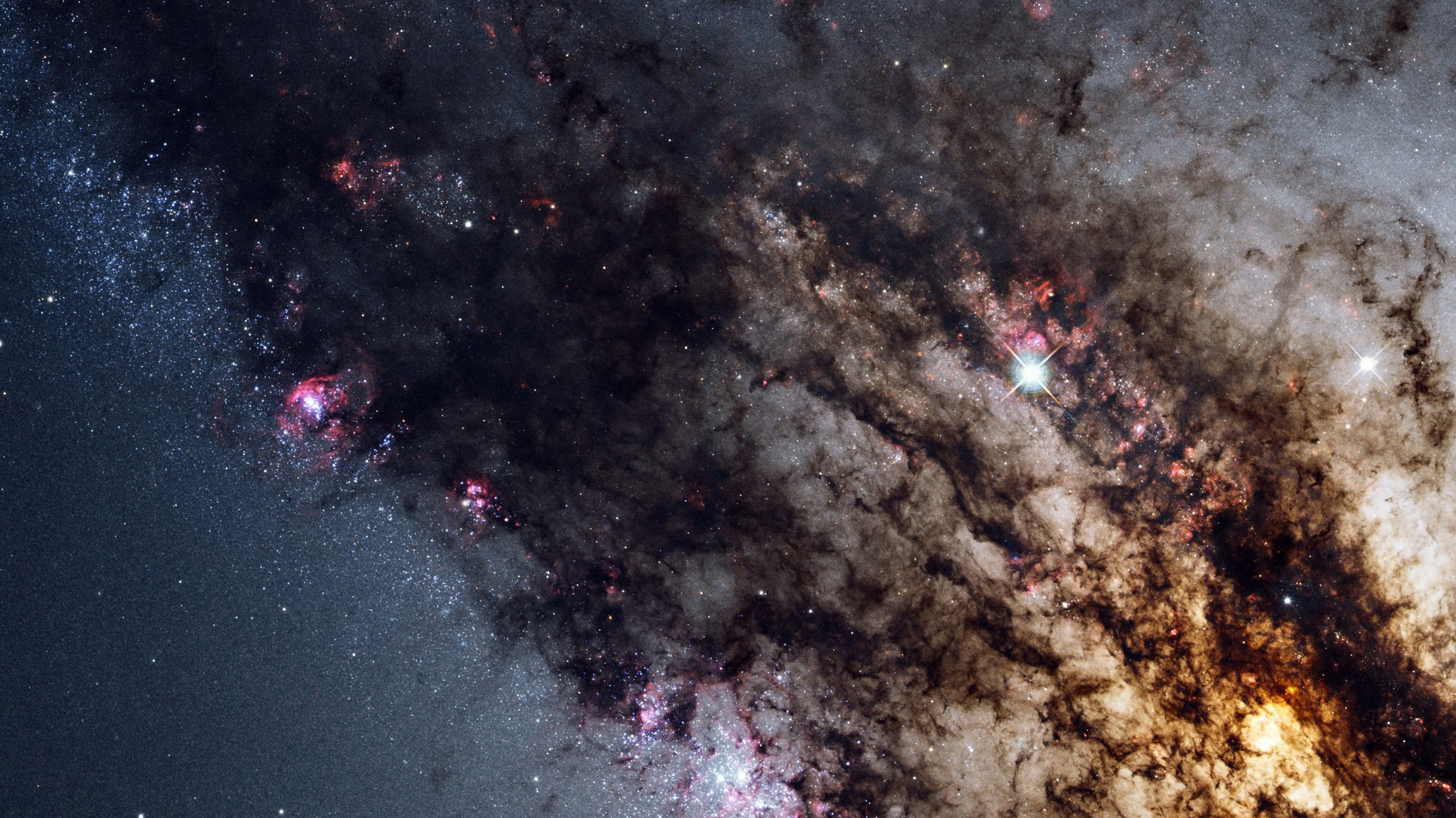 Dirty Clouds And Glistening Stars During Night HD Galaxy