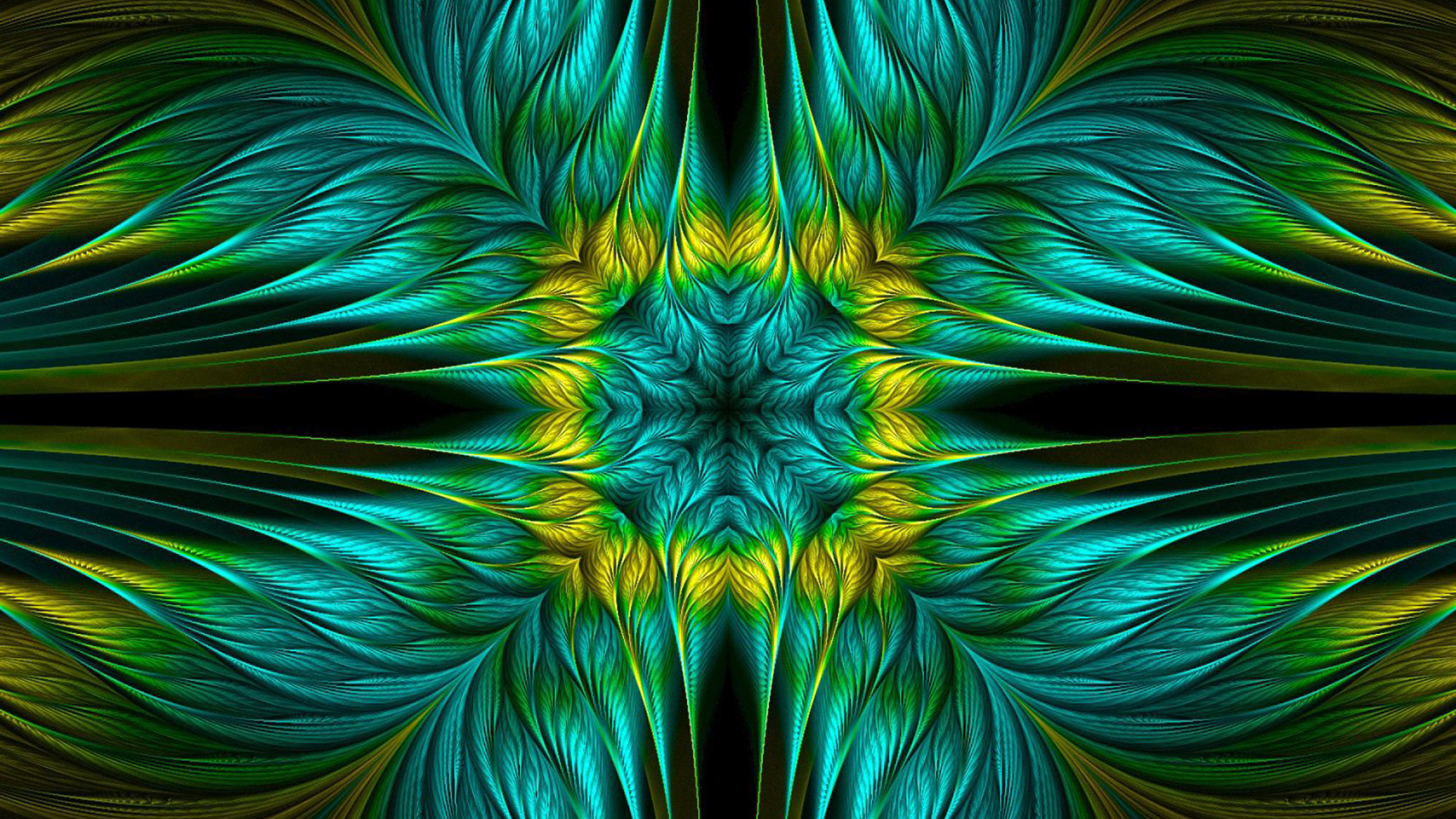 Patterns Fractal Green HD Abstract