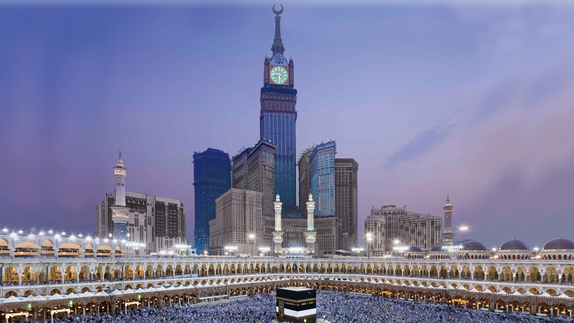 Crowded Mecca During Evening Time HD Ramzan