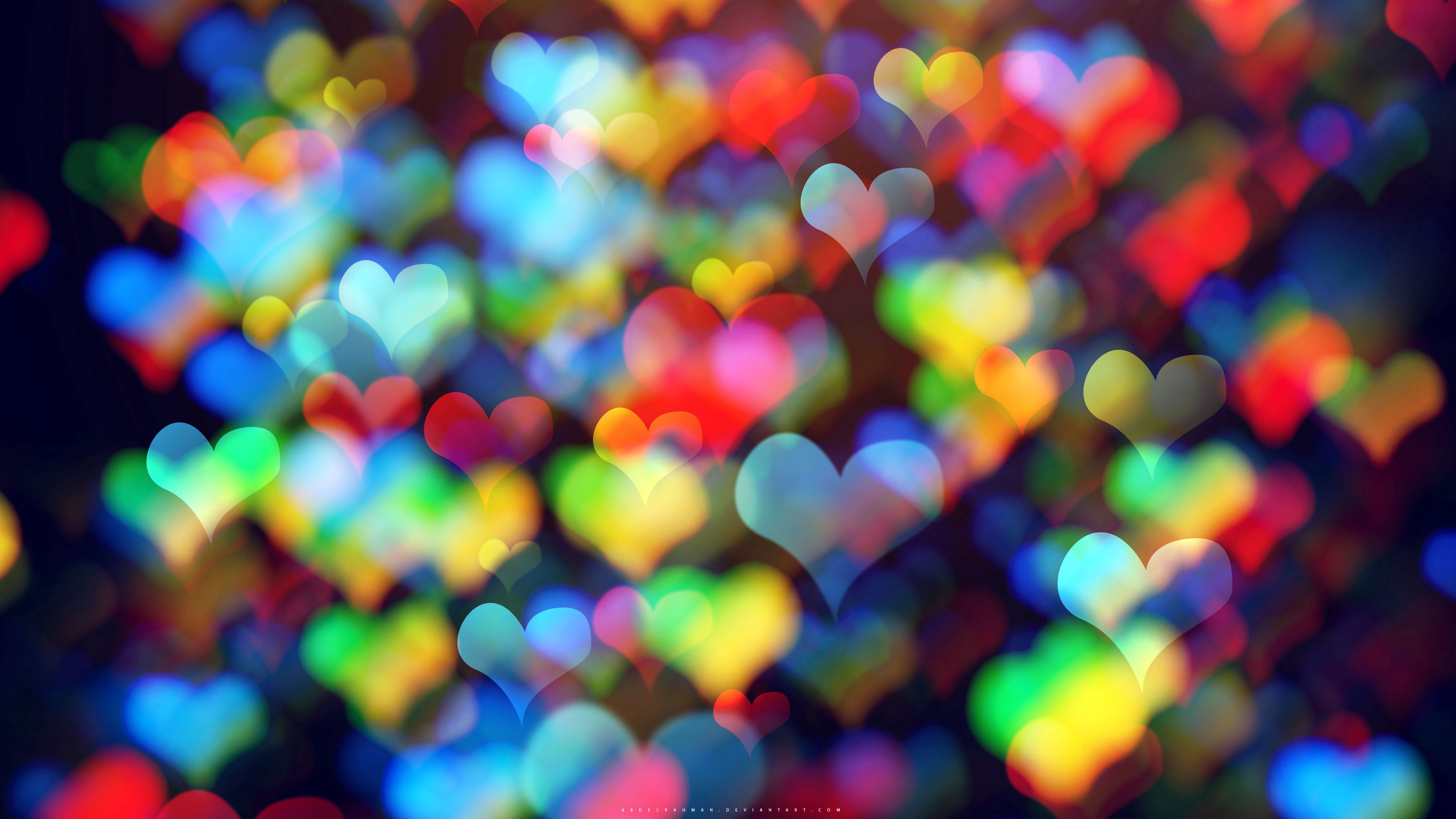 Hearts Colorful Bokeh K HD Abstract