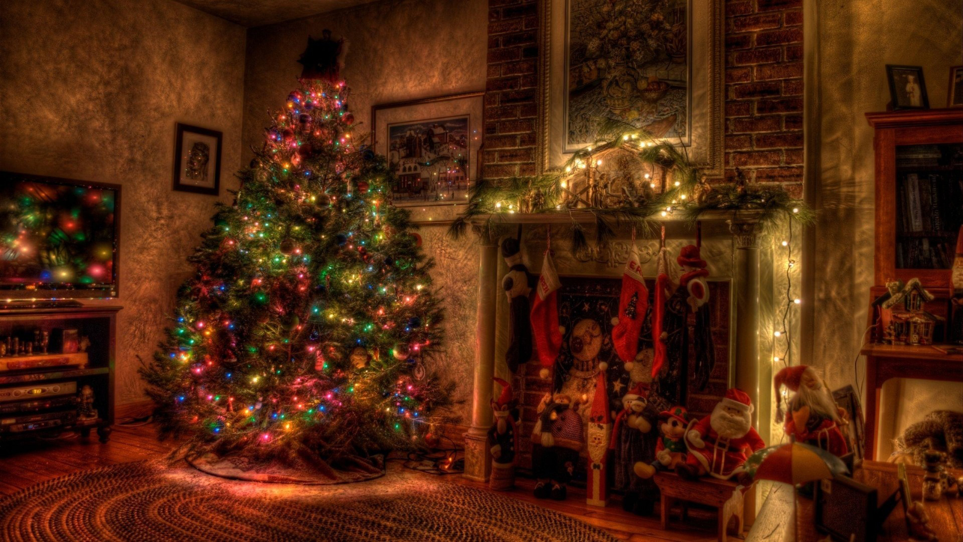 Decorated Christmas Tree Inside House HD Christmas Tree