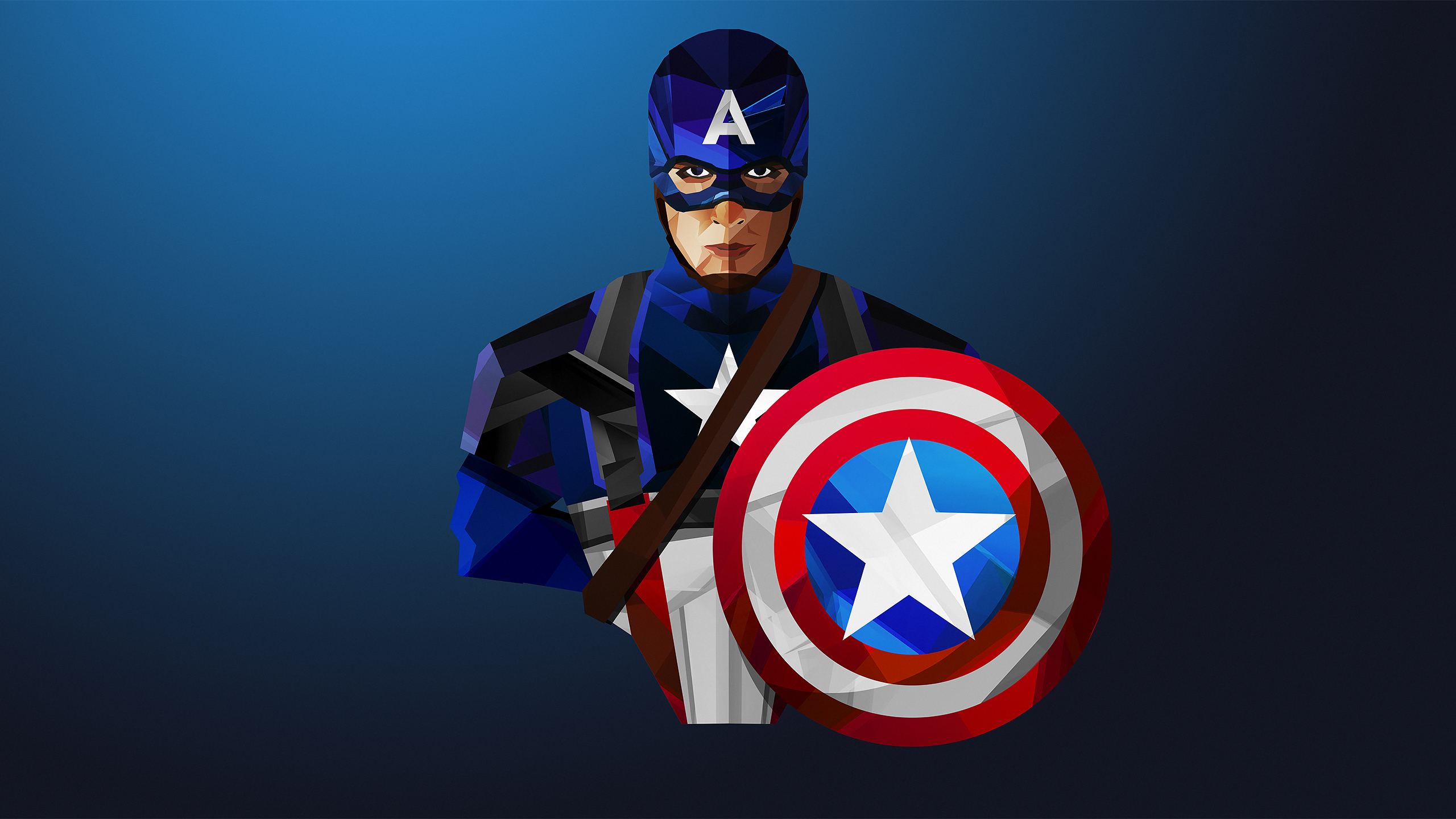 Captain America Low-poly Art