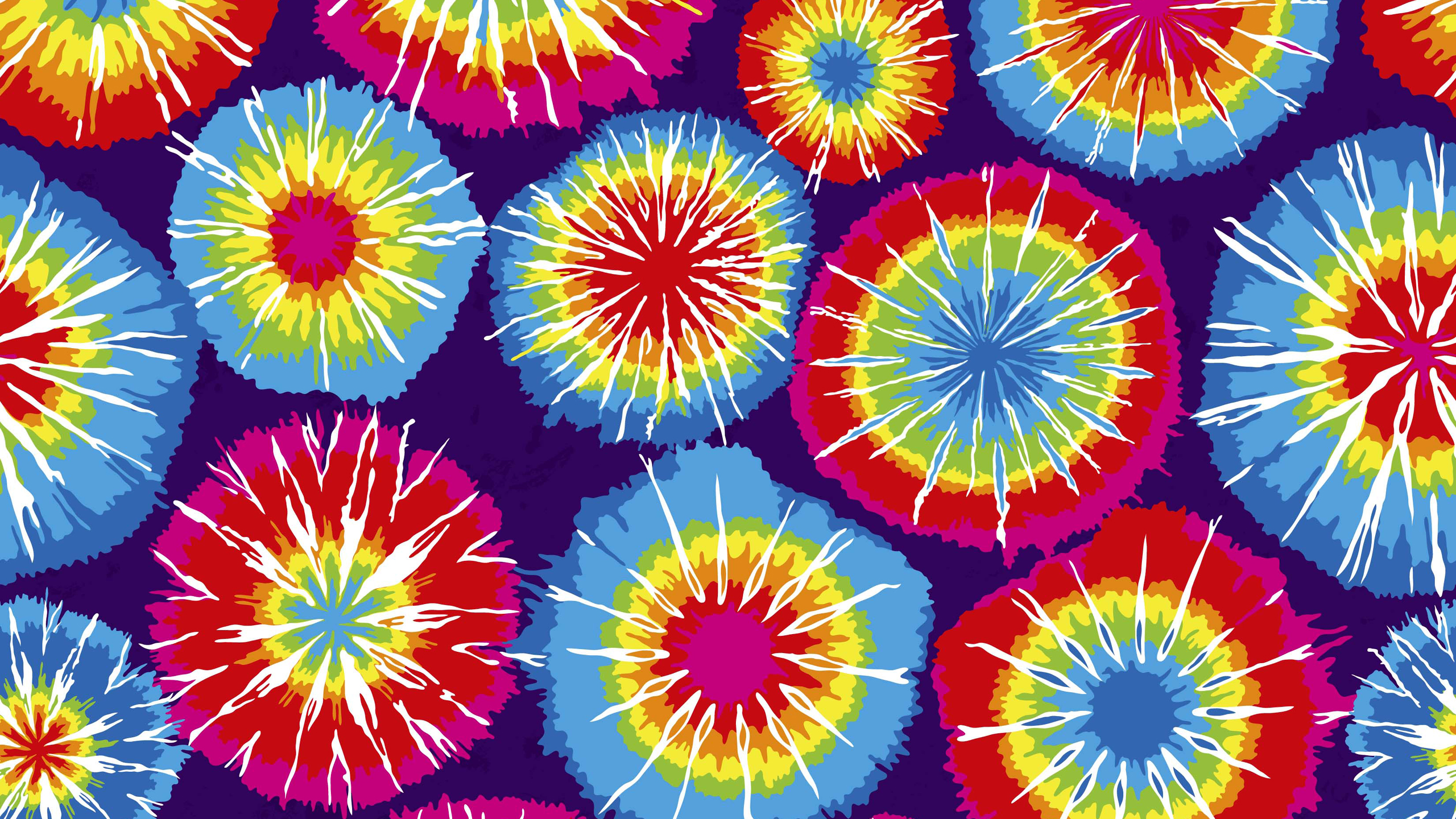 Blue Pink Yellow And Red Rounds HD Tie Dye
