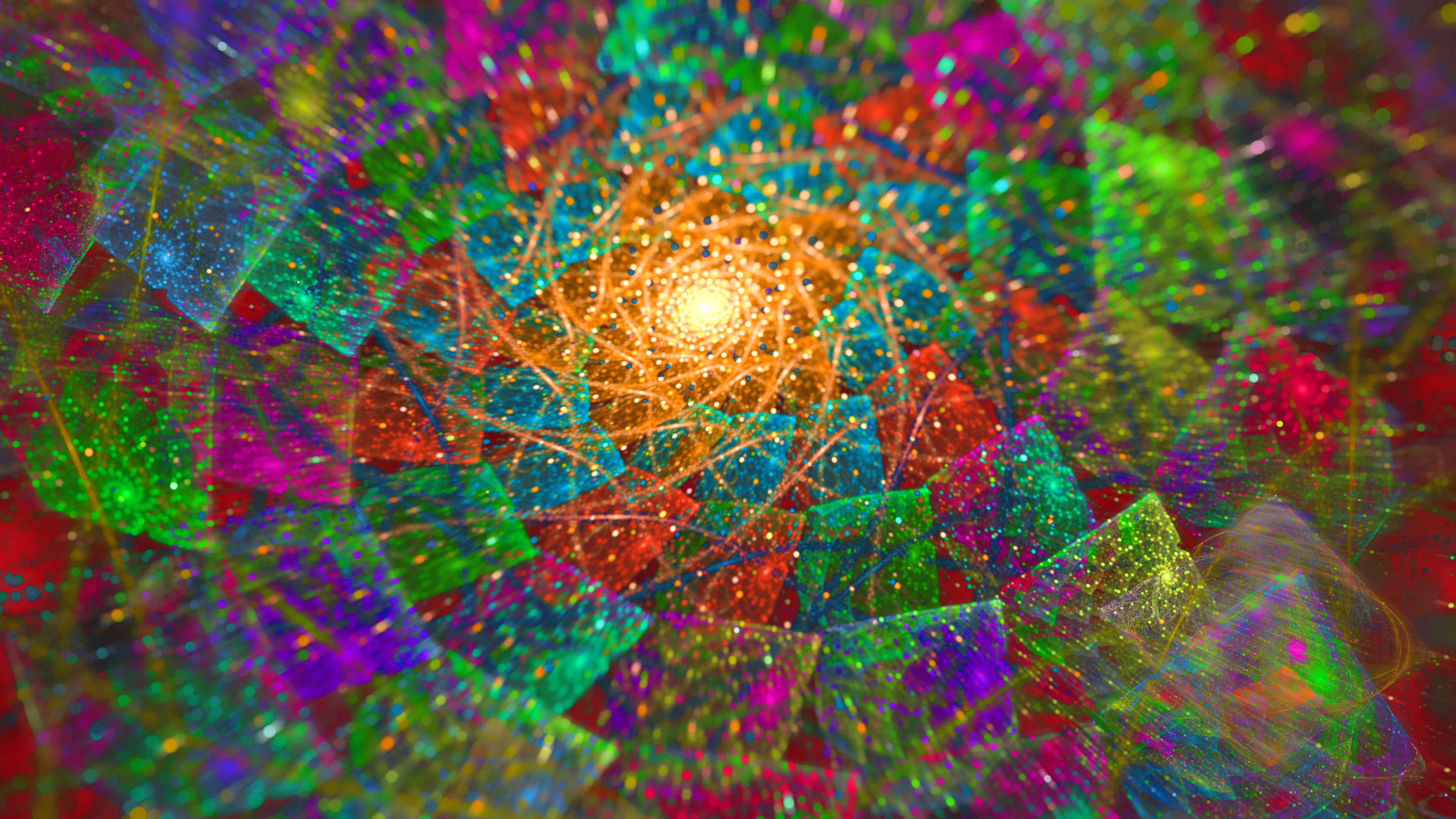 Colorful Glare Dots Abstraction K HD Trippy