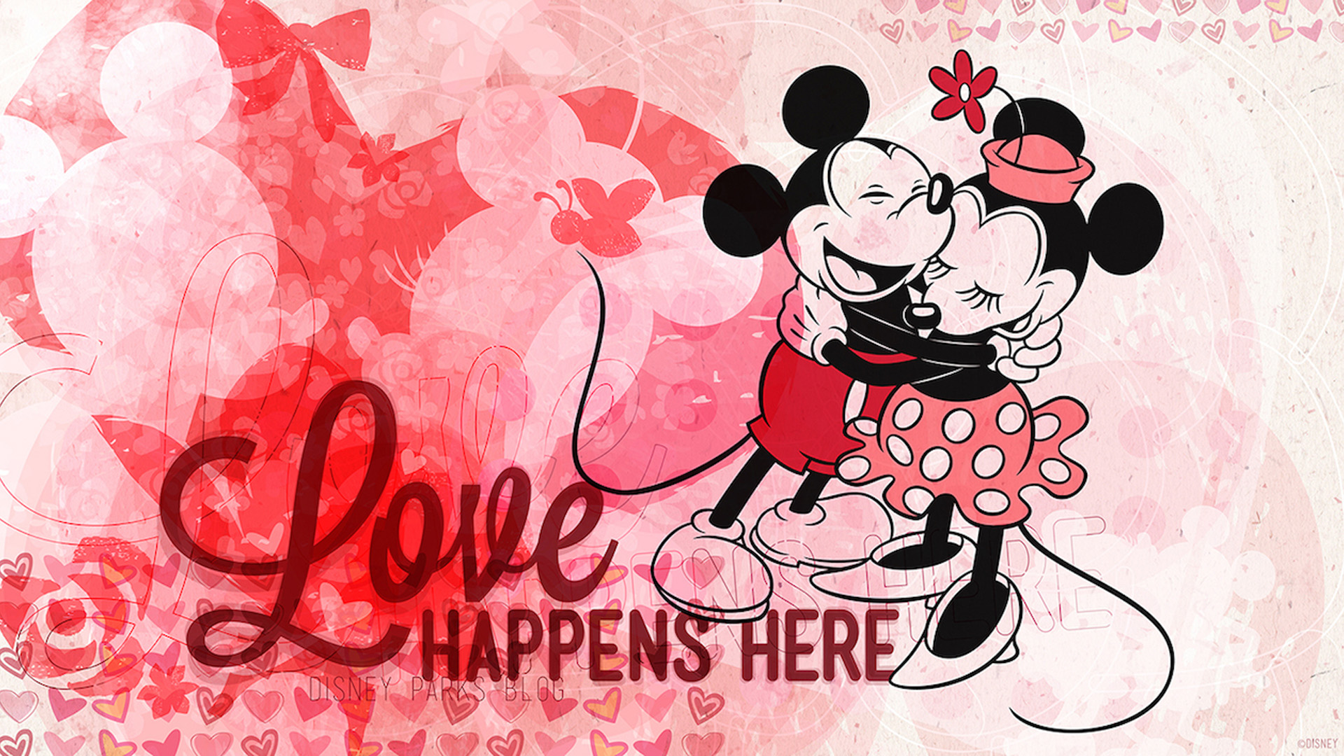 Mickey Mouse Hugging HD Valentines Day