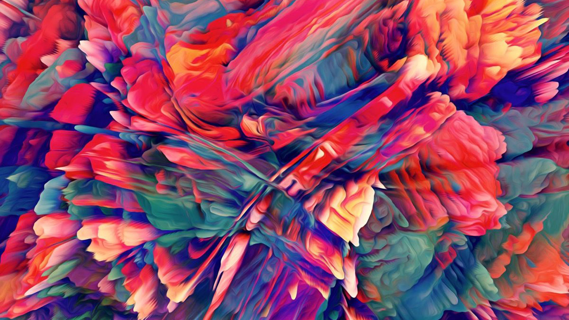 Mixed Colorful Paints Abstraction HD Abstract