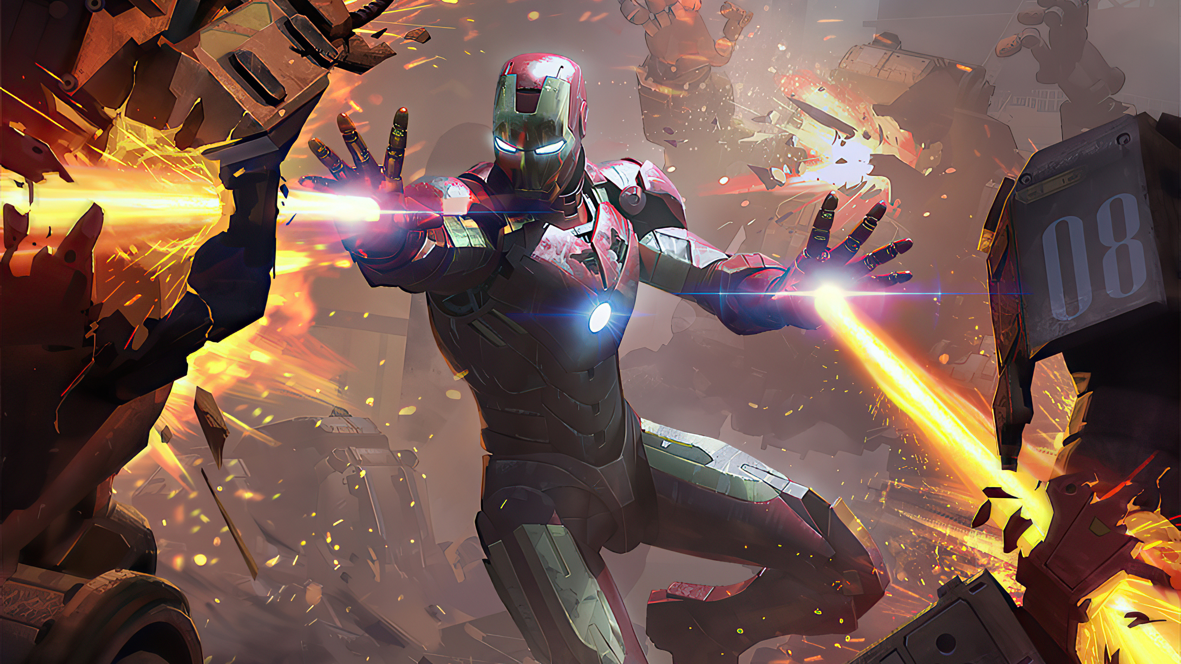Iron man fire blaster superheroes k hd