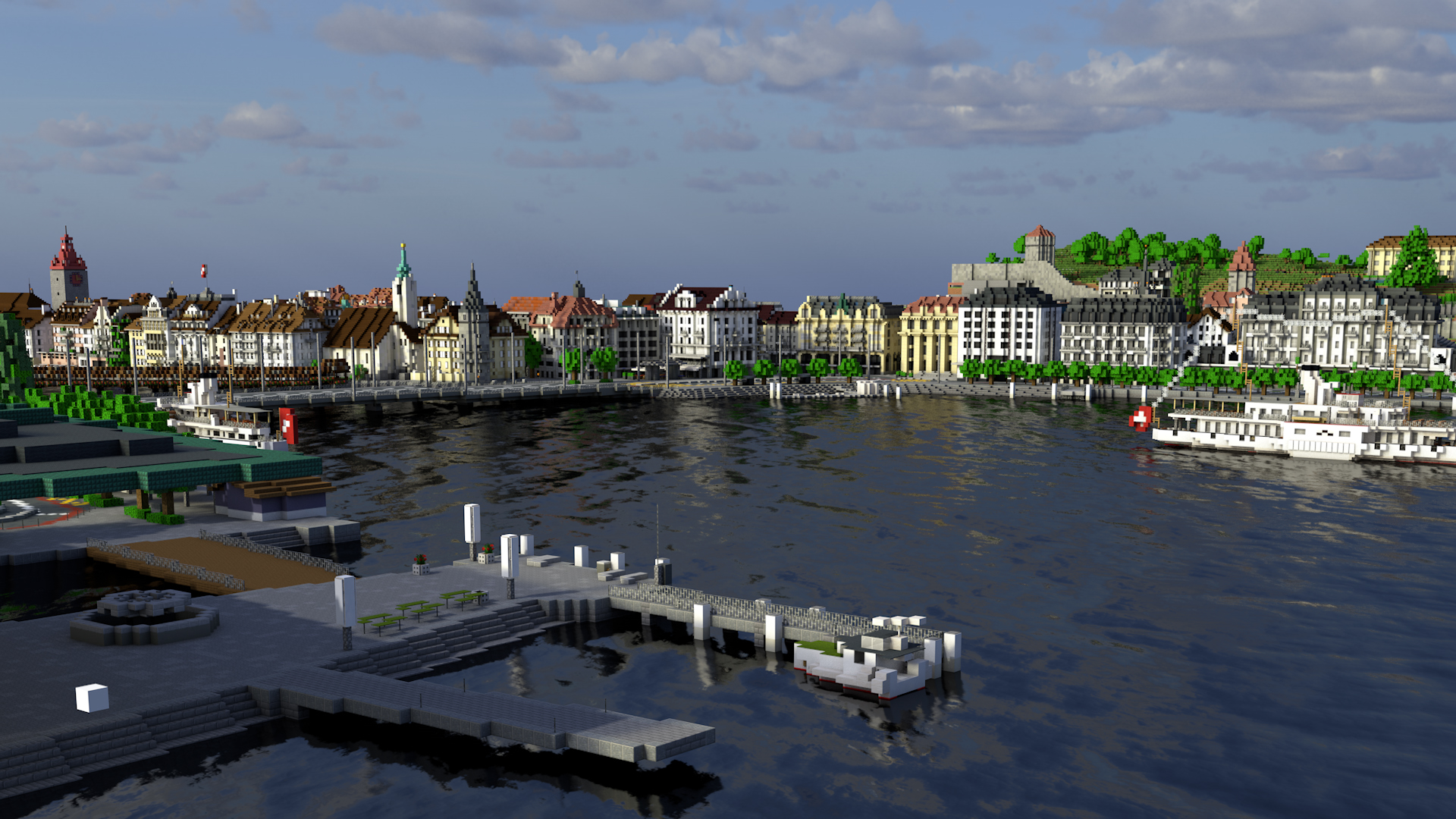 Lucerne Switzerland City Harbor HD Minecraft