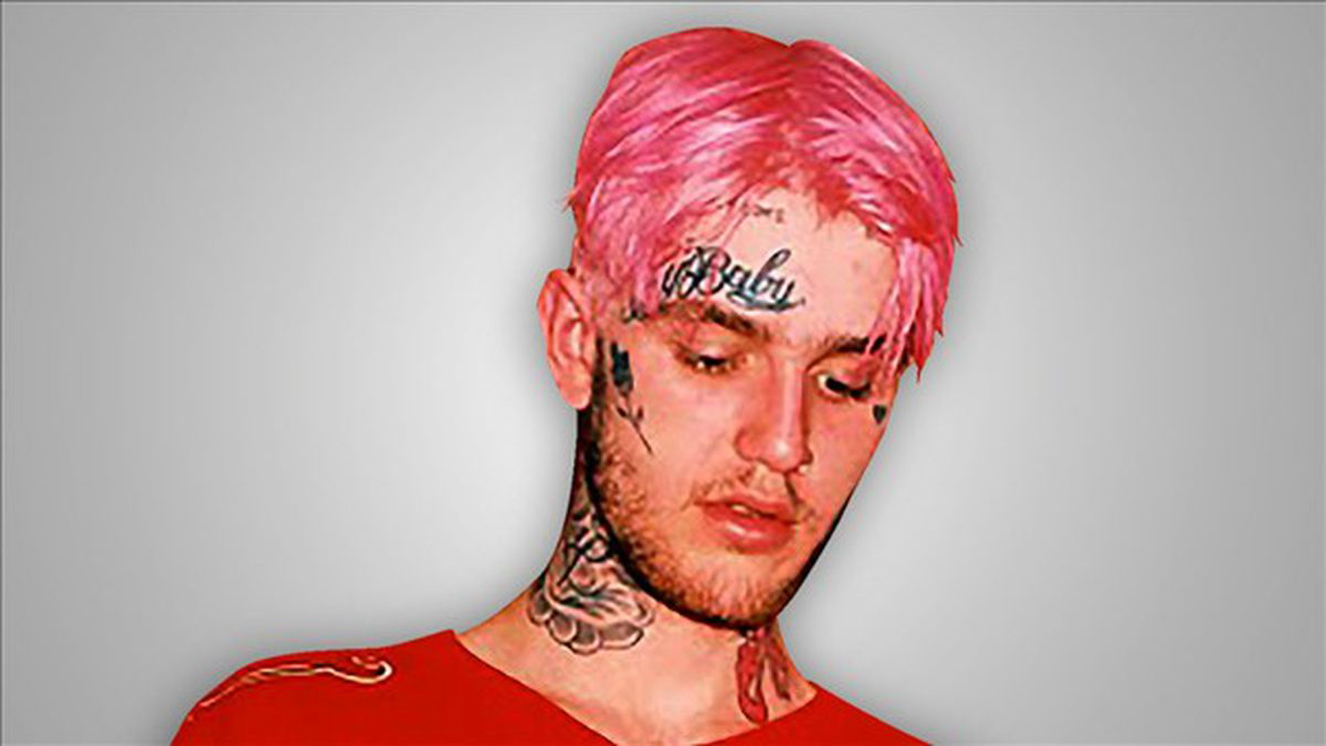 Redhead Lil Peep Is Wearing Red Dress Having Tattoos On Face And Neck HD Lil Peep