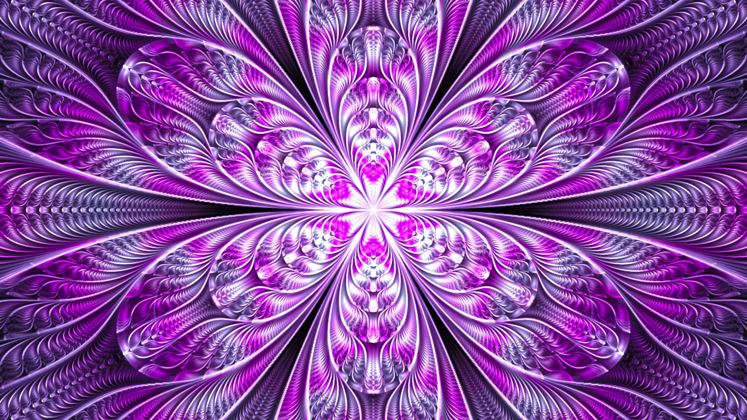 Purple Flower Fractal Abstraction HD Trippy