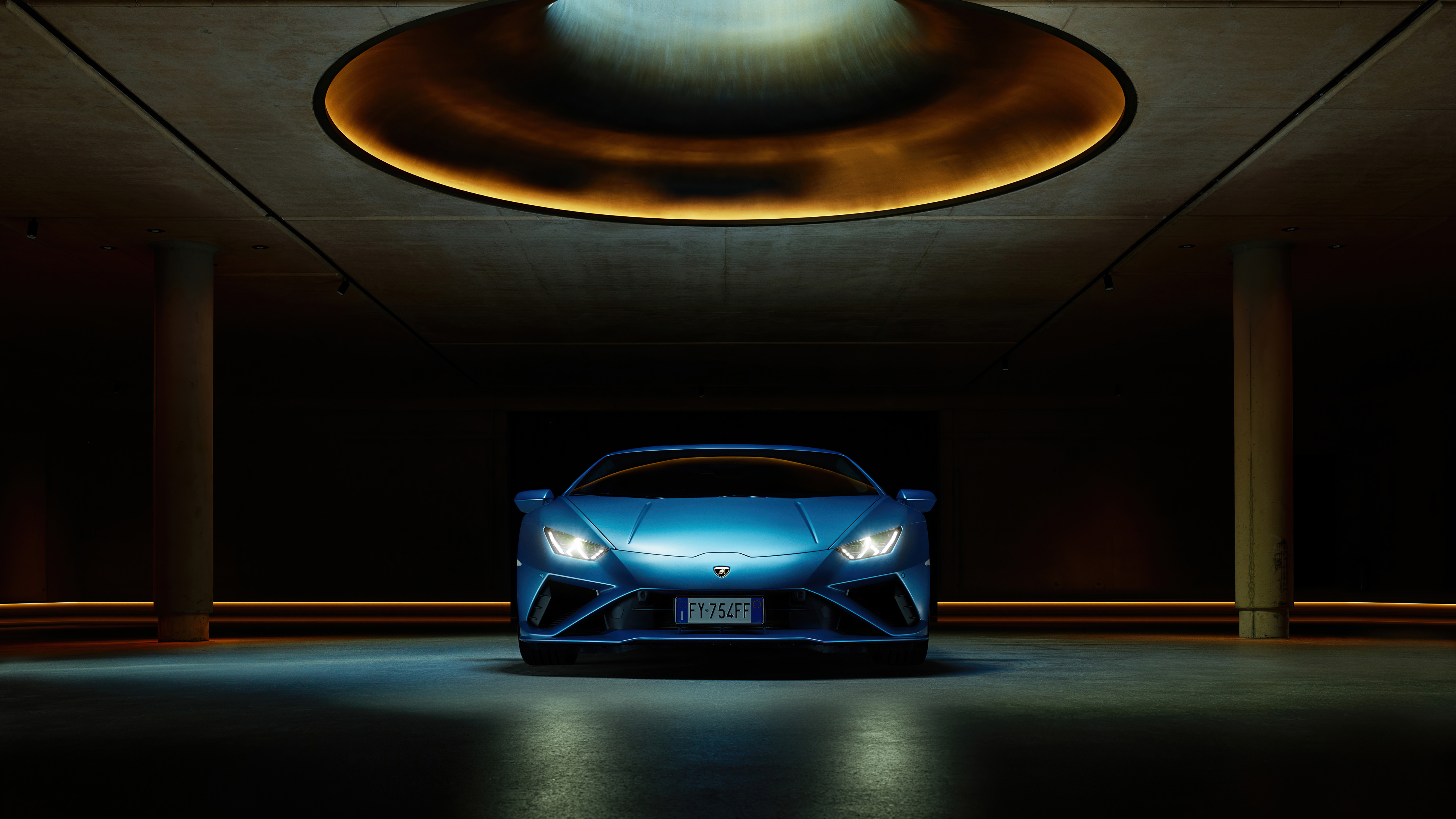 Blue Lamborghini Huracan Evo Sport Supercar K K HD