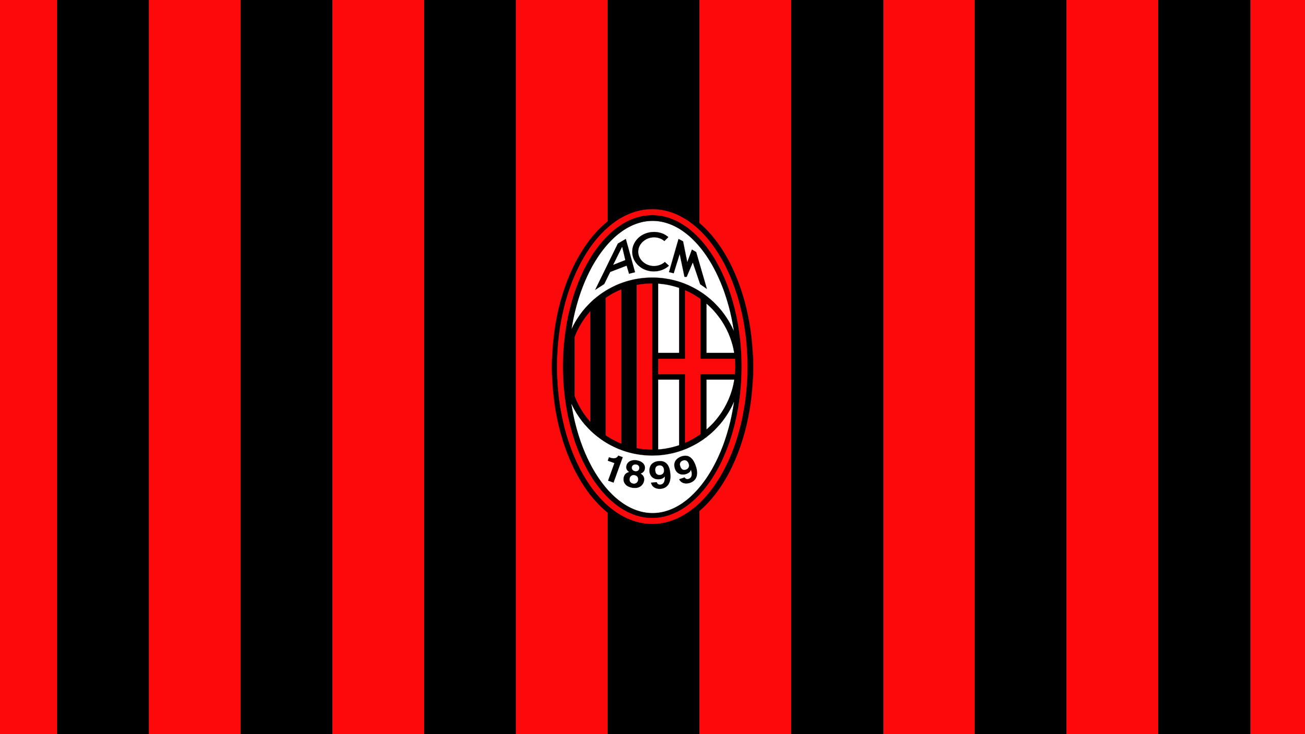Red Black Lines Logo Soccer HD AC Milan