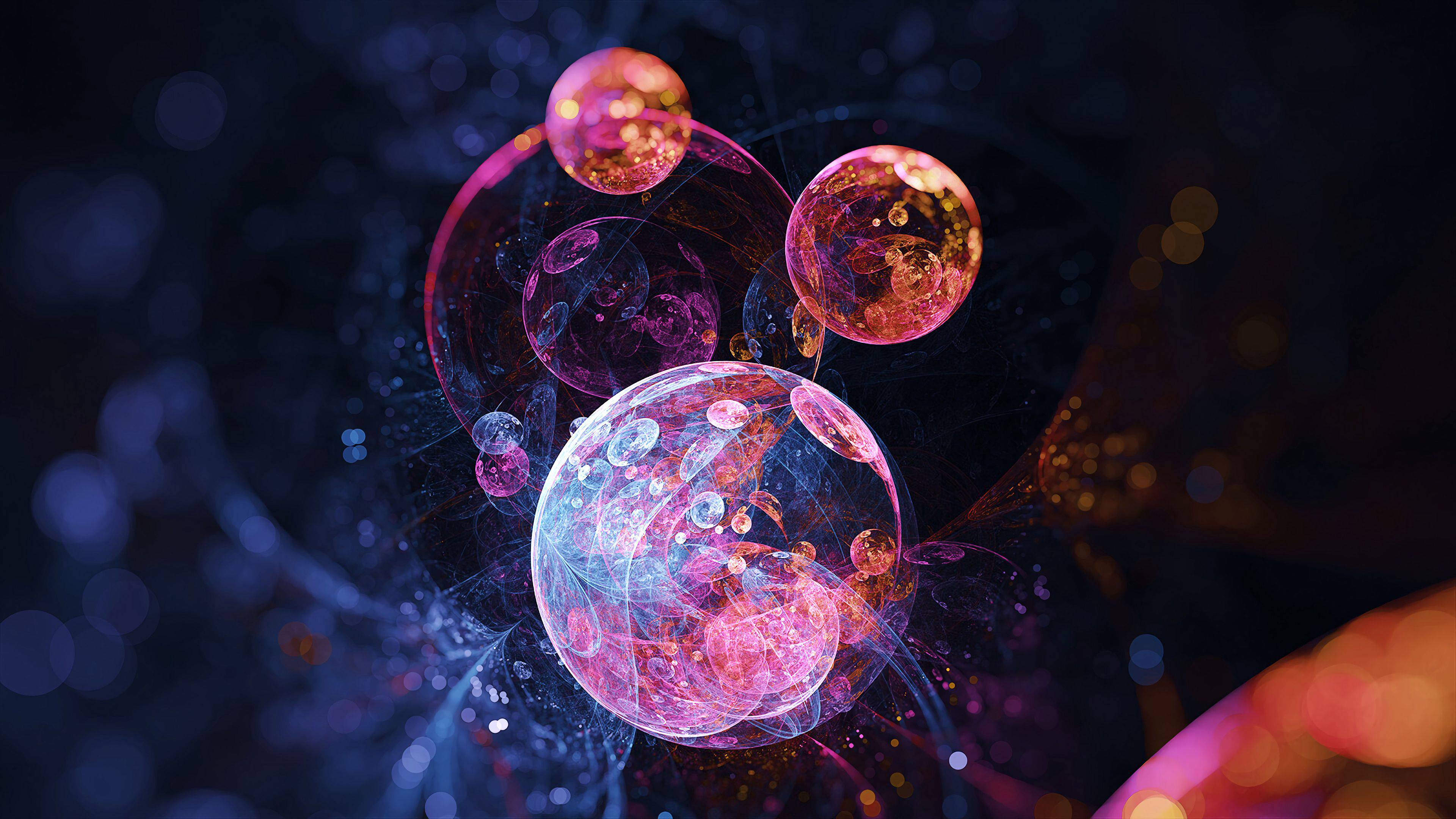 Colorful Sphere Bubbles Circles K HD Abstract