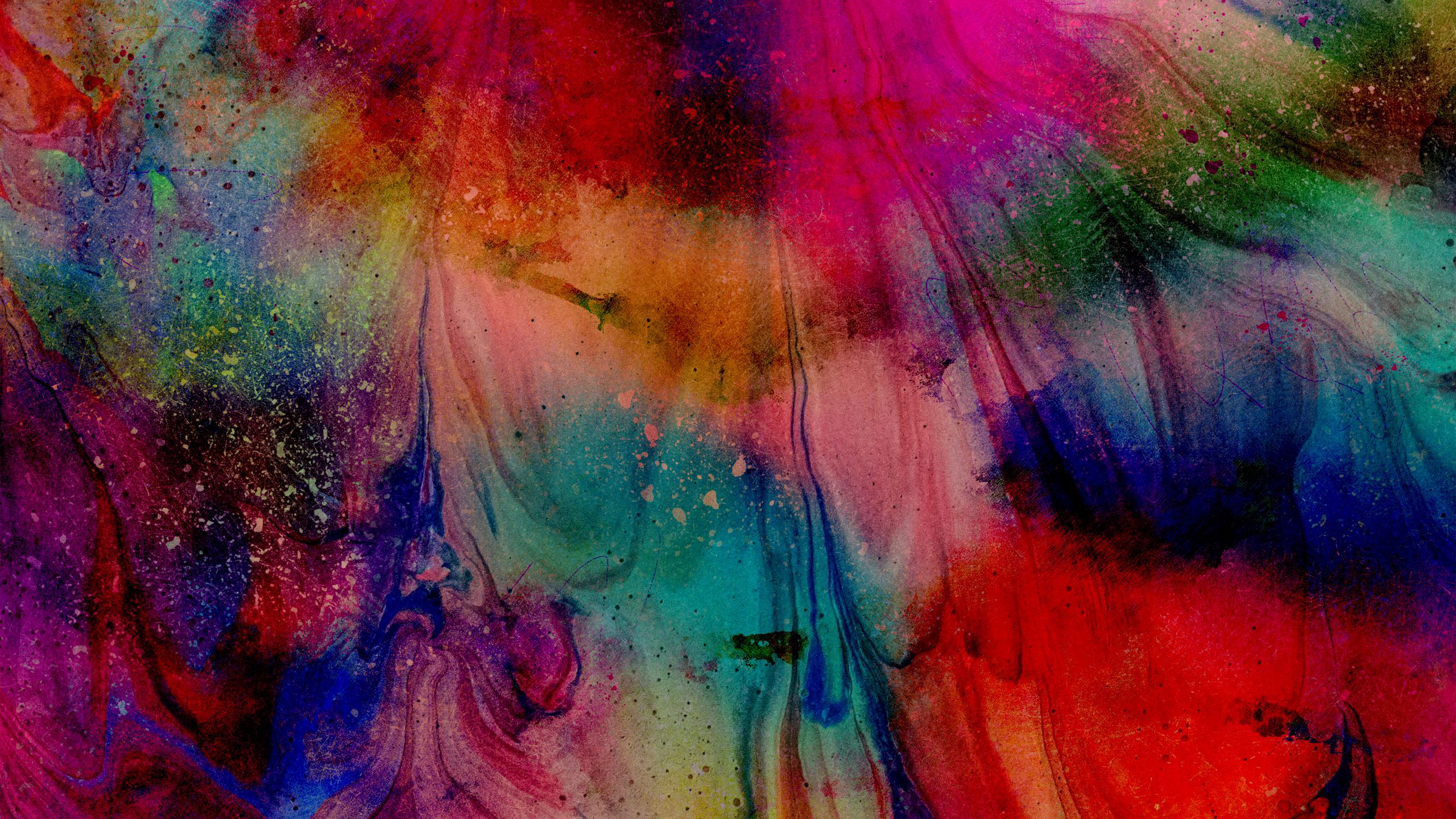 Colorful Paint Blots Stains HD Abstract