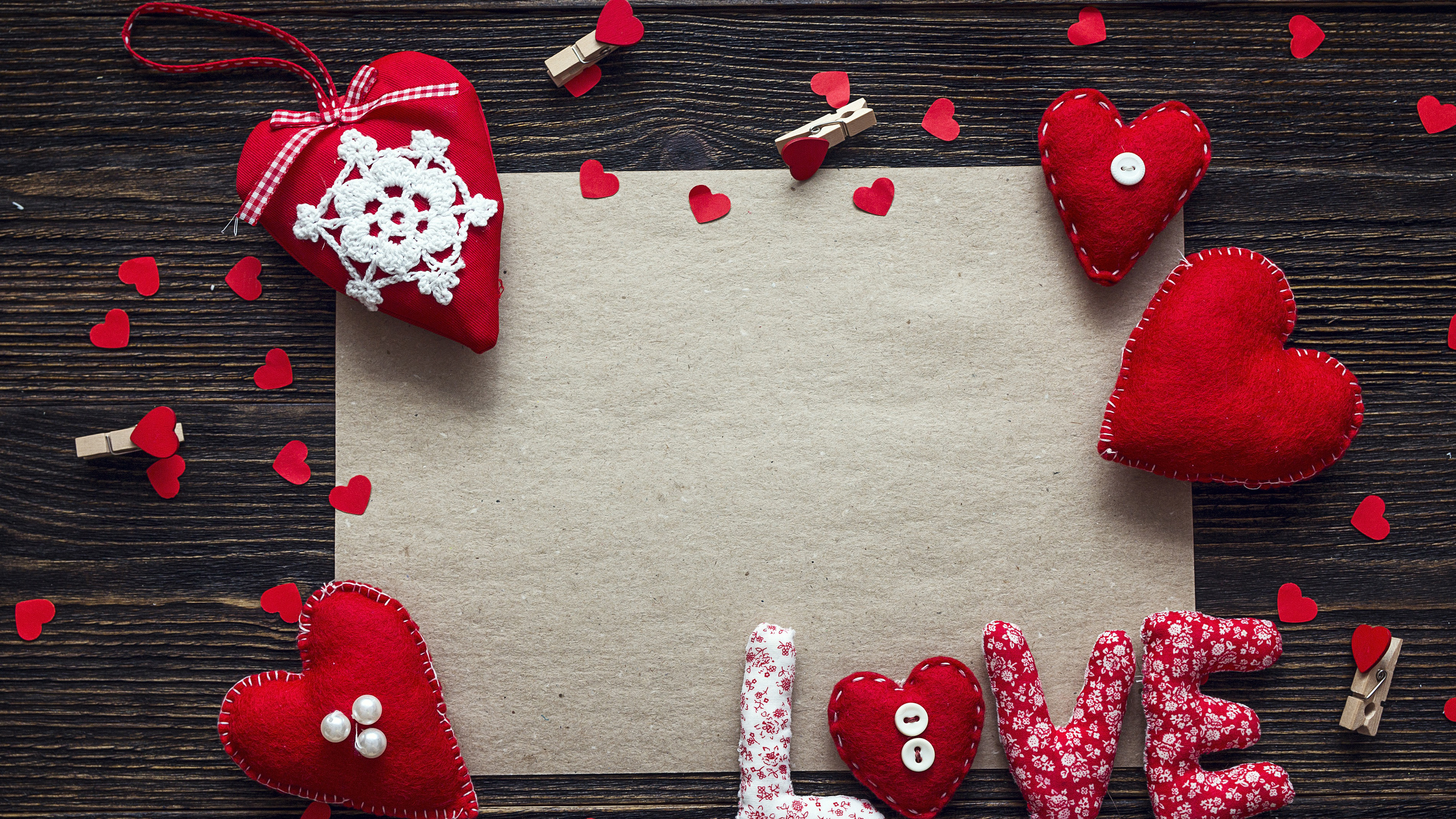Red Hearts With Word On Clipboard K HD Valentines Day