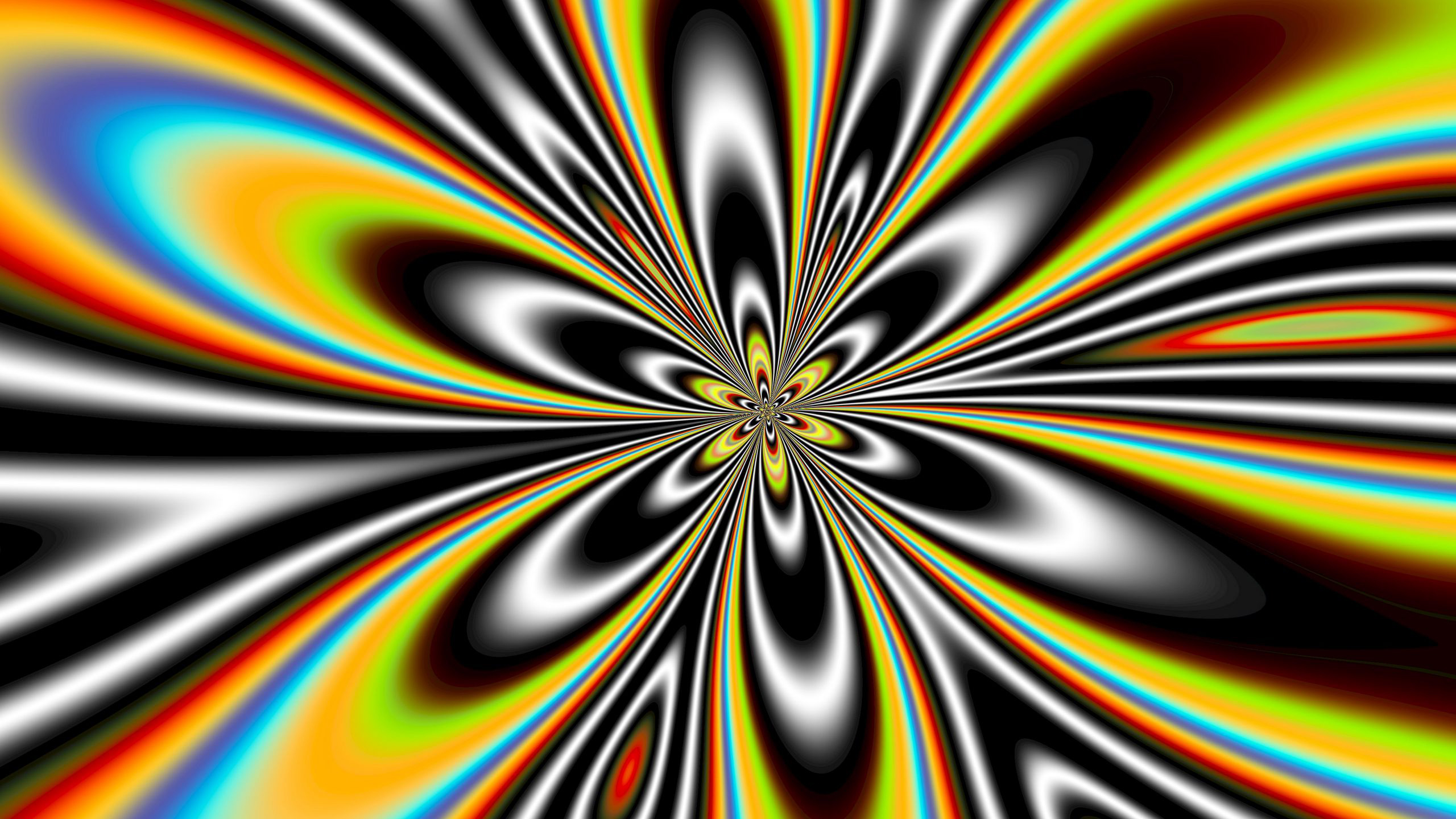 Yellow Black Red Pattern Fractal Optical Illusion HD Trippy