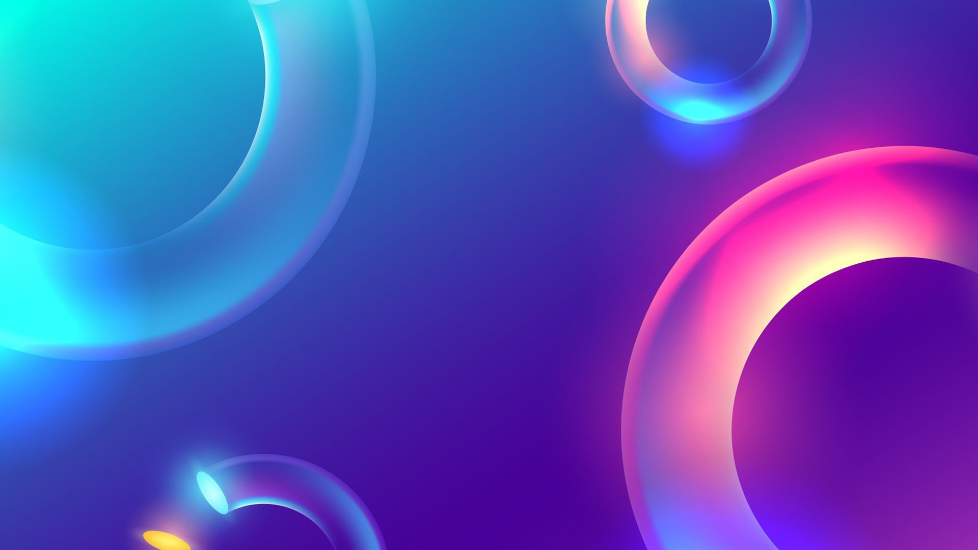 Colorful Neon Light Circles Abstraction HD Abstract
