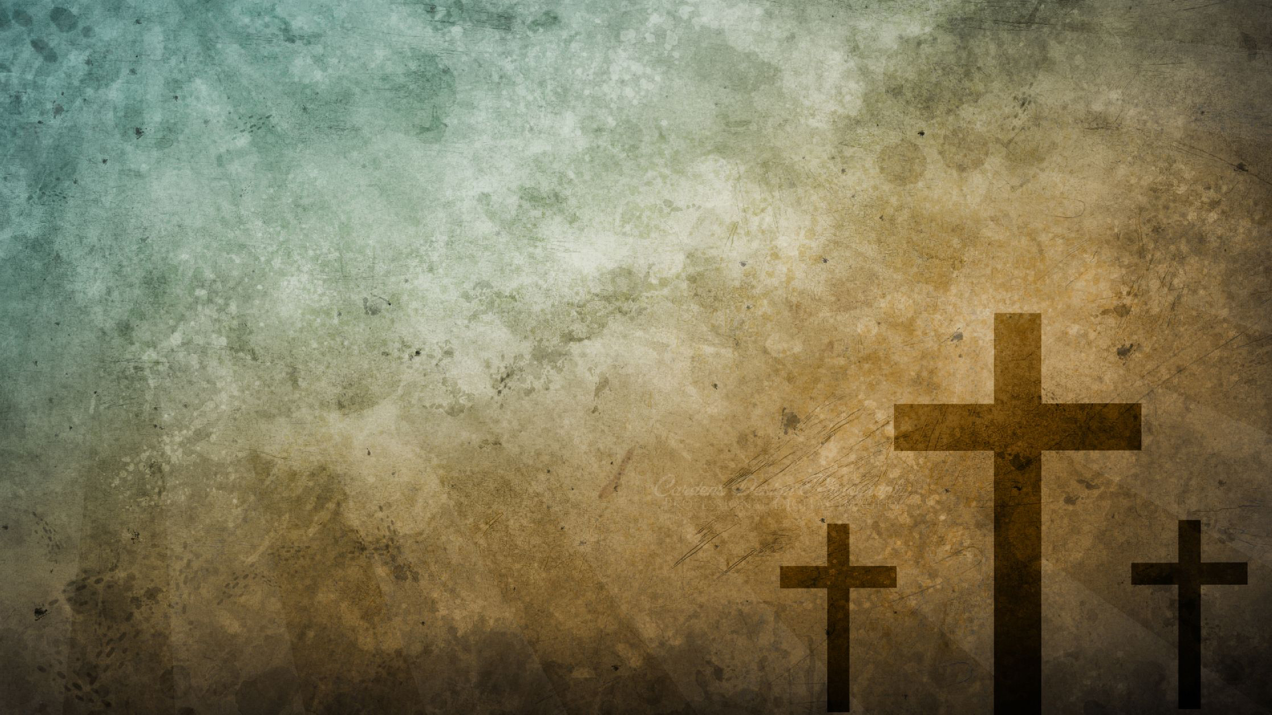 Cross On Side With Dirty Blue And Brown Wallpaper HD Cross