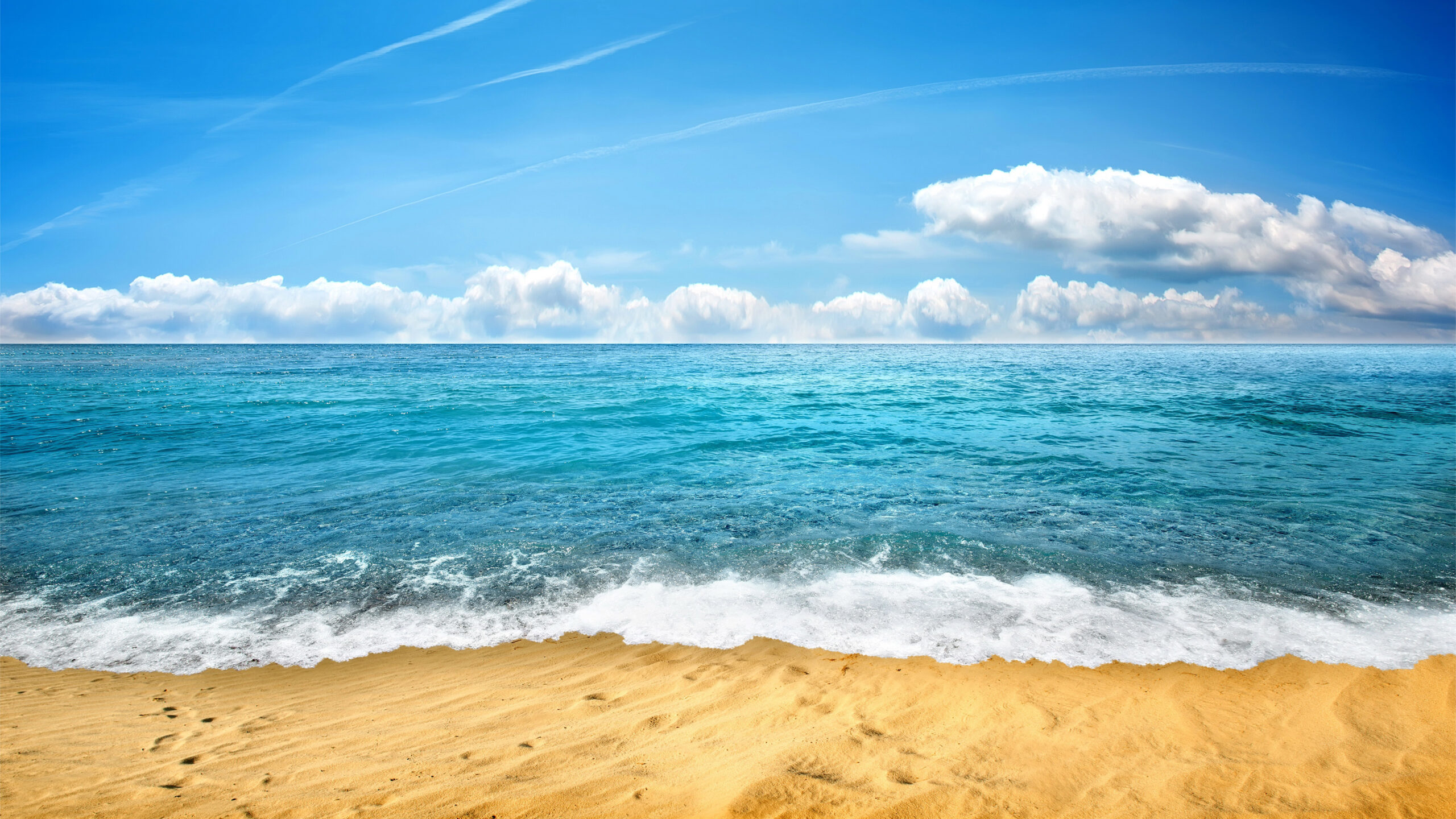 Beautiful Ocean Waves Beach Sand Under Blue Sky During Daytime K HD Nature