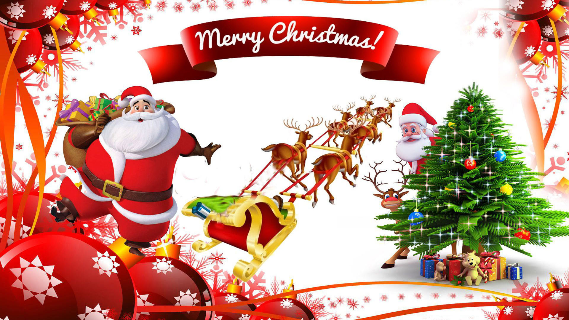 Merry Christmas Santa Claus Greeting Card HD Santa Claus