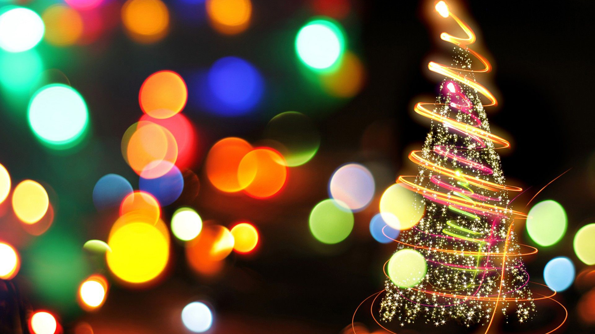 Bokeh Sparkling Christmas Tree HD Christmas