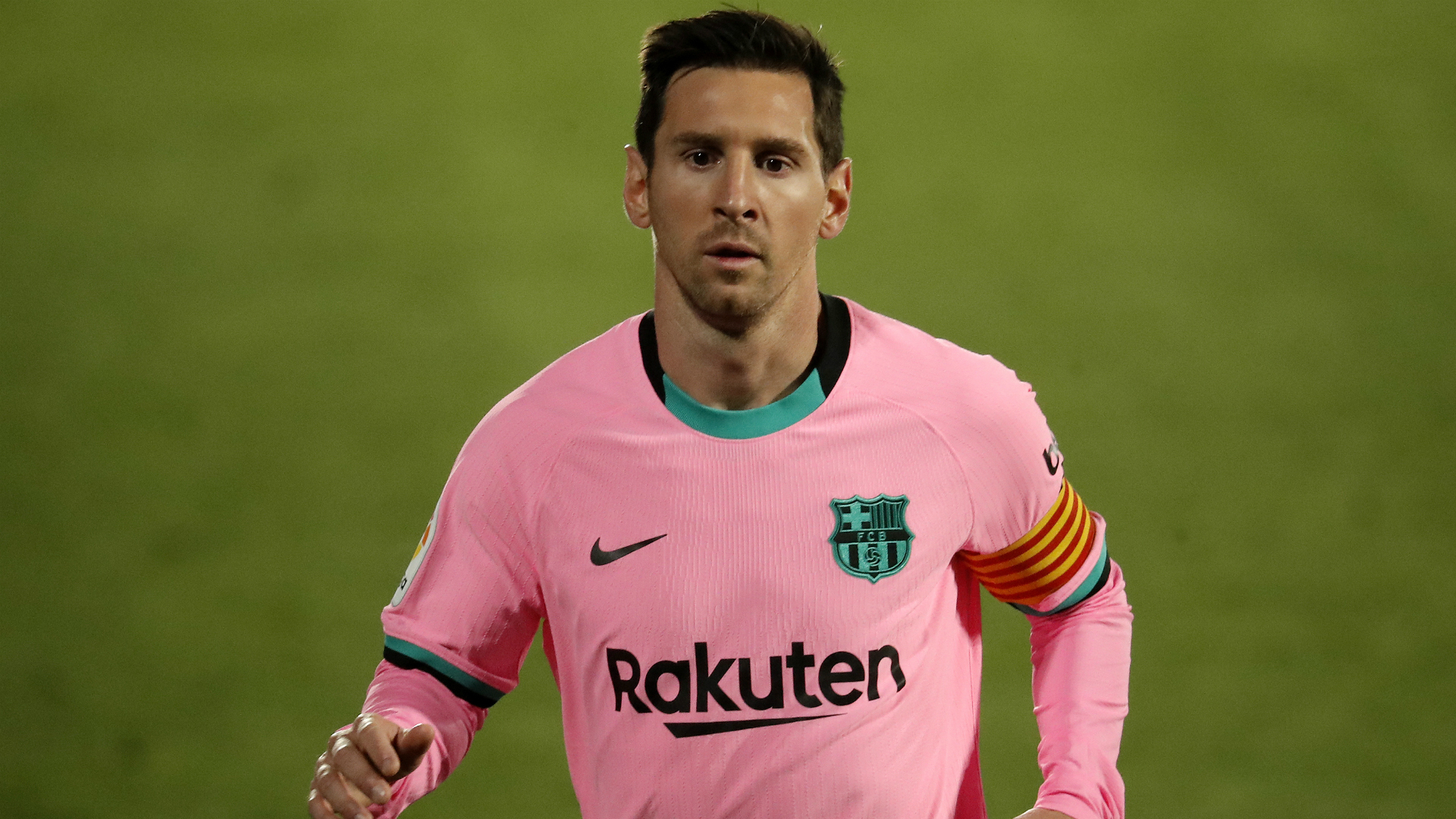 Lionel Messi Is Wearing Pink Dress In Blur Green Wallpaper HD Messi