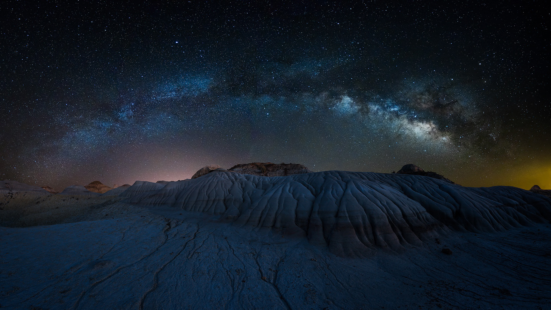 Milky Way Starry Sky Above Frozen Mountains HD Nature