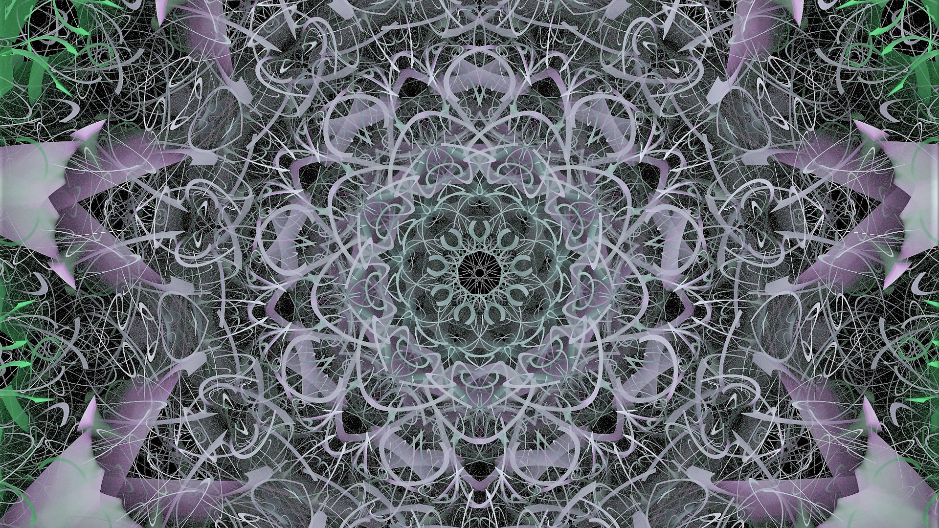 Light Purple Green Fractal Shapes Pattern Art HD Abstract