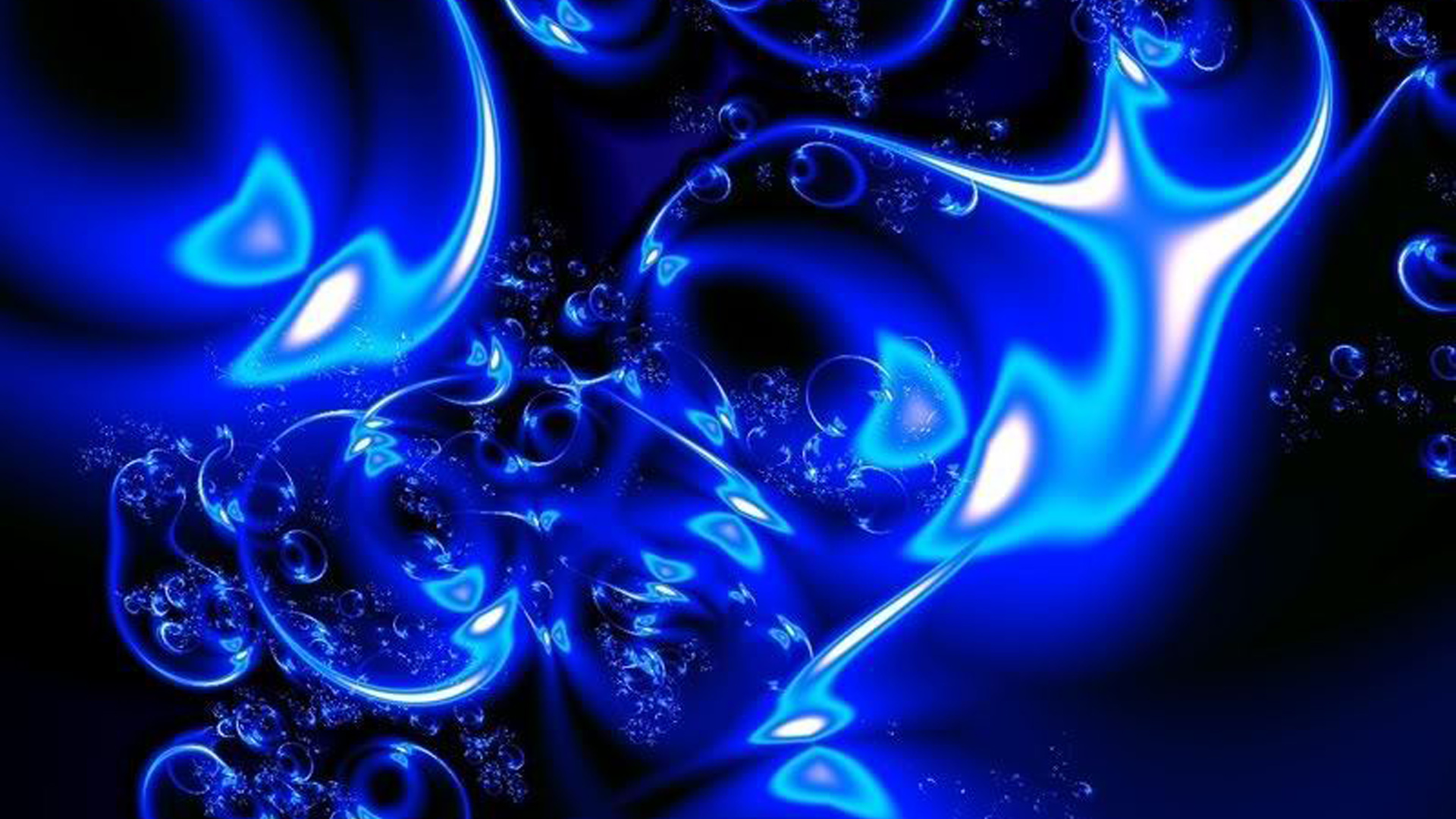 Neon Blue Water Transparent Bubbles HD Blue