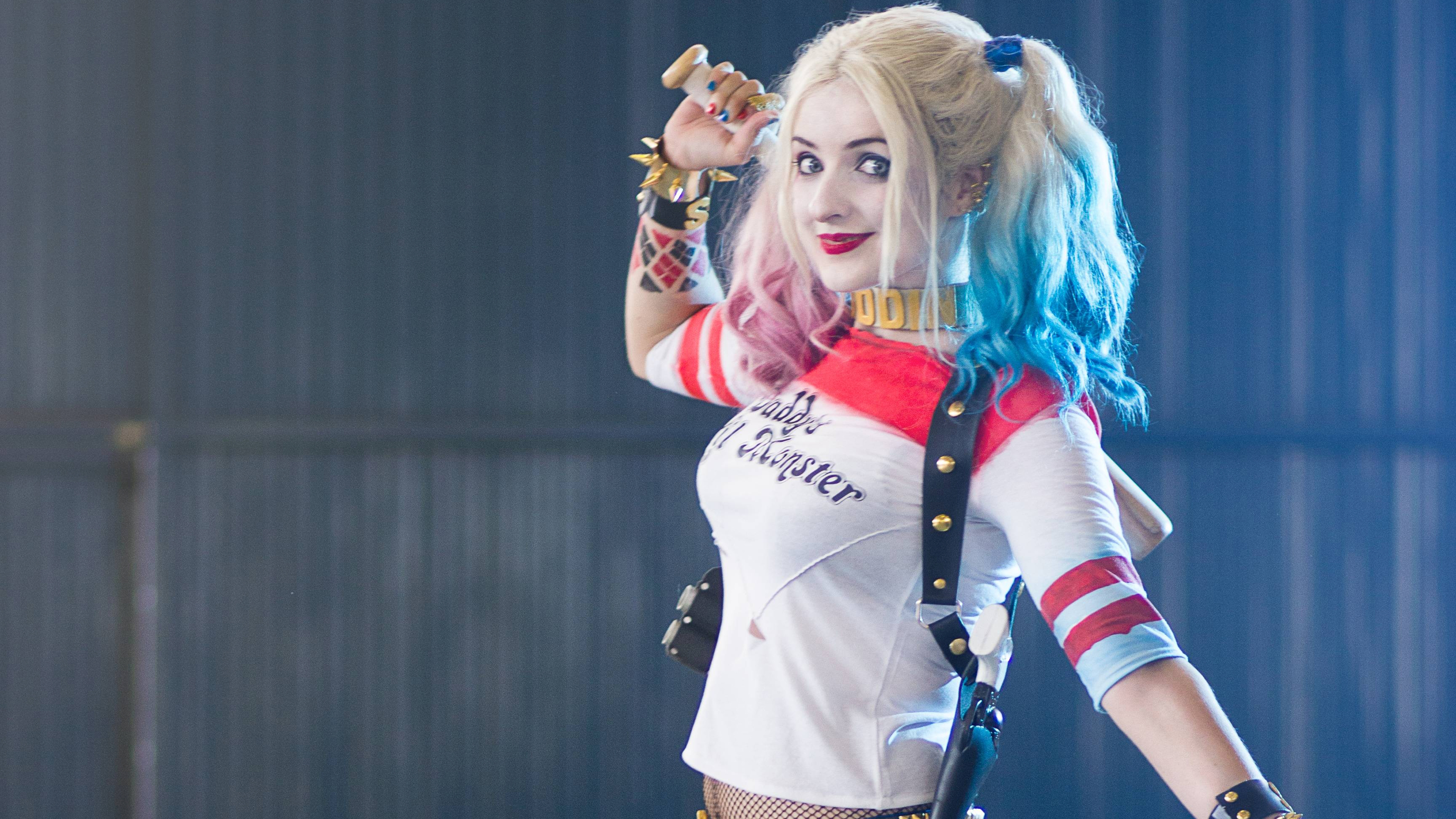 Harley Quinn Is Wearing Red And White Short T-Shirt K HD Harley Quinn