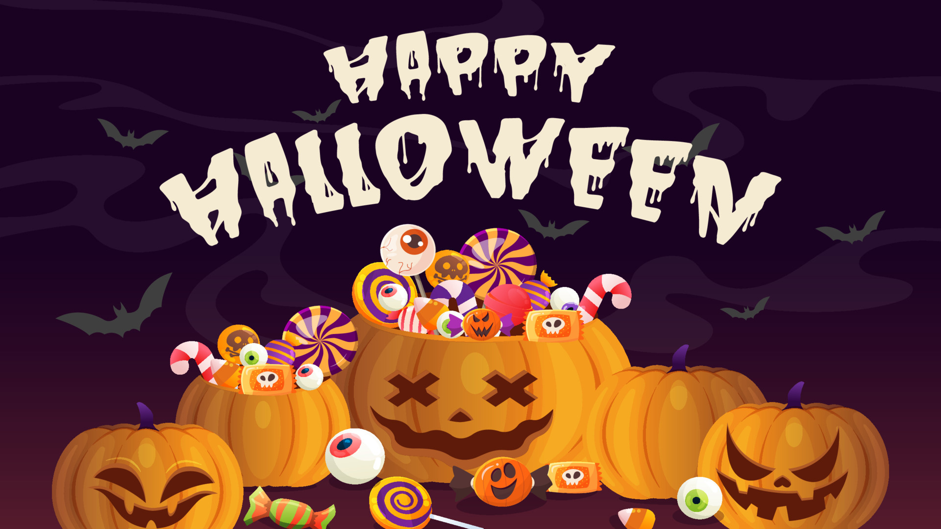 Pumpkins Candies Happy Halloween Jack-O-Lantern Trick Or Treat HD Happy Halloween
