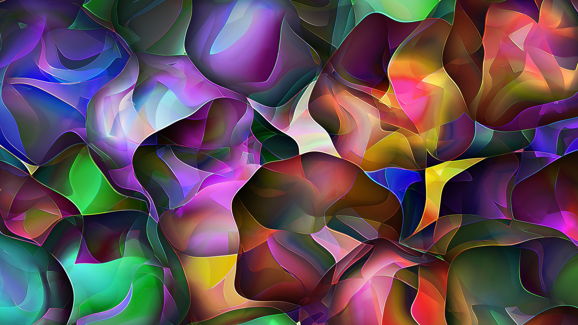 Colorful Shapes Fractal Trippy HD Trippy