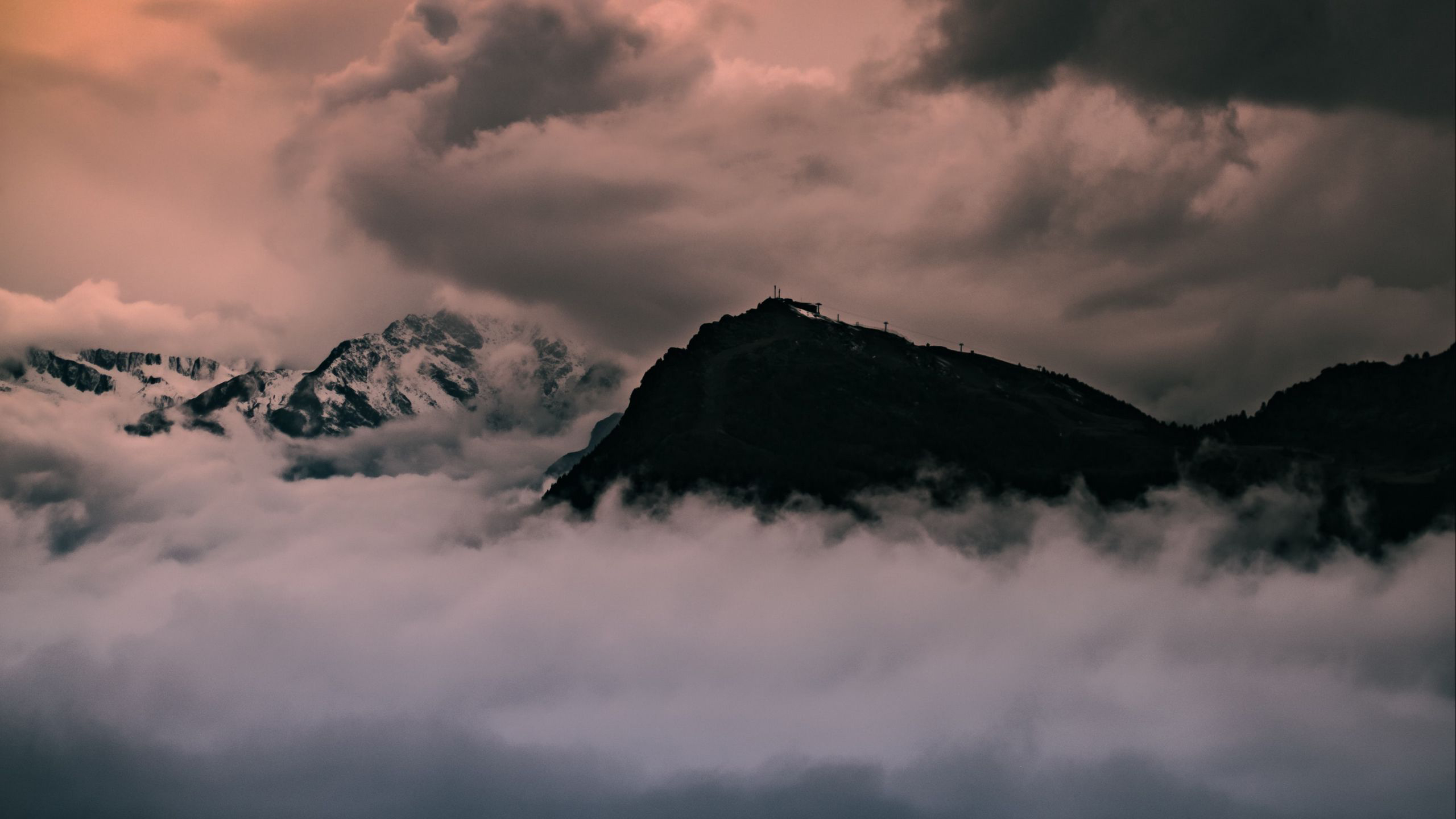 Mountains Peaks Clouds Fog HD Nature