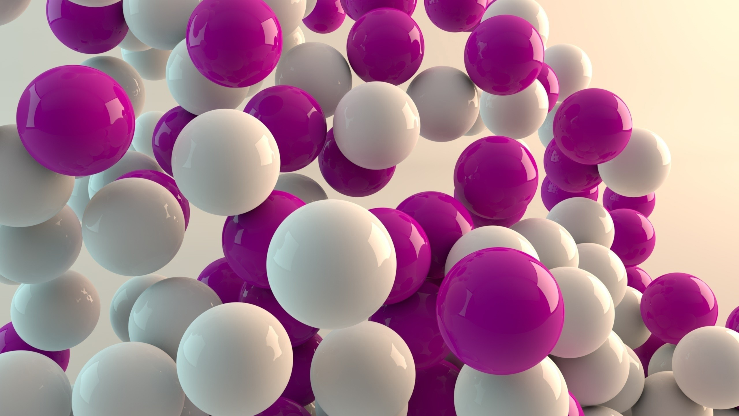Pink White Balls HD Abstract