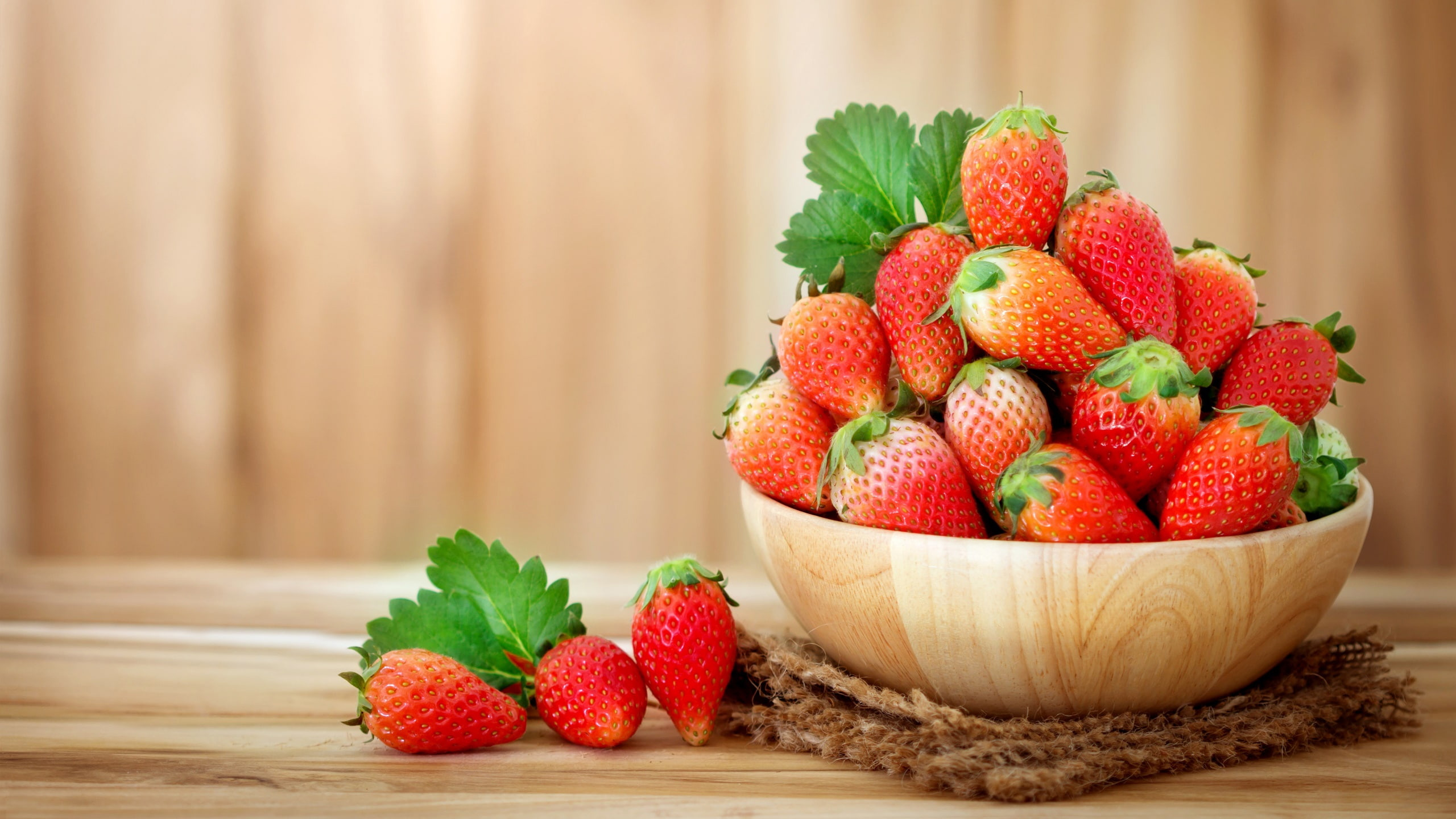 Strawberries With Green Leaves In Bowl HD Strawberry